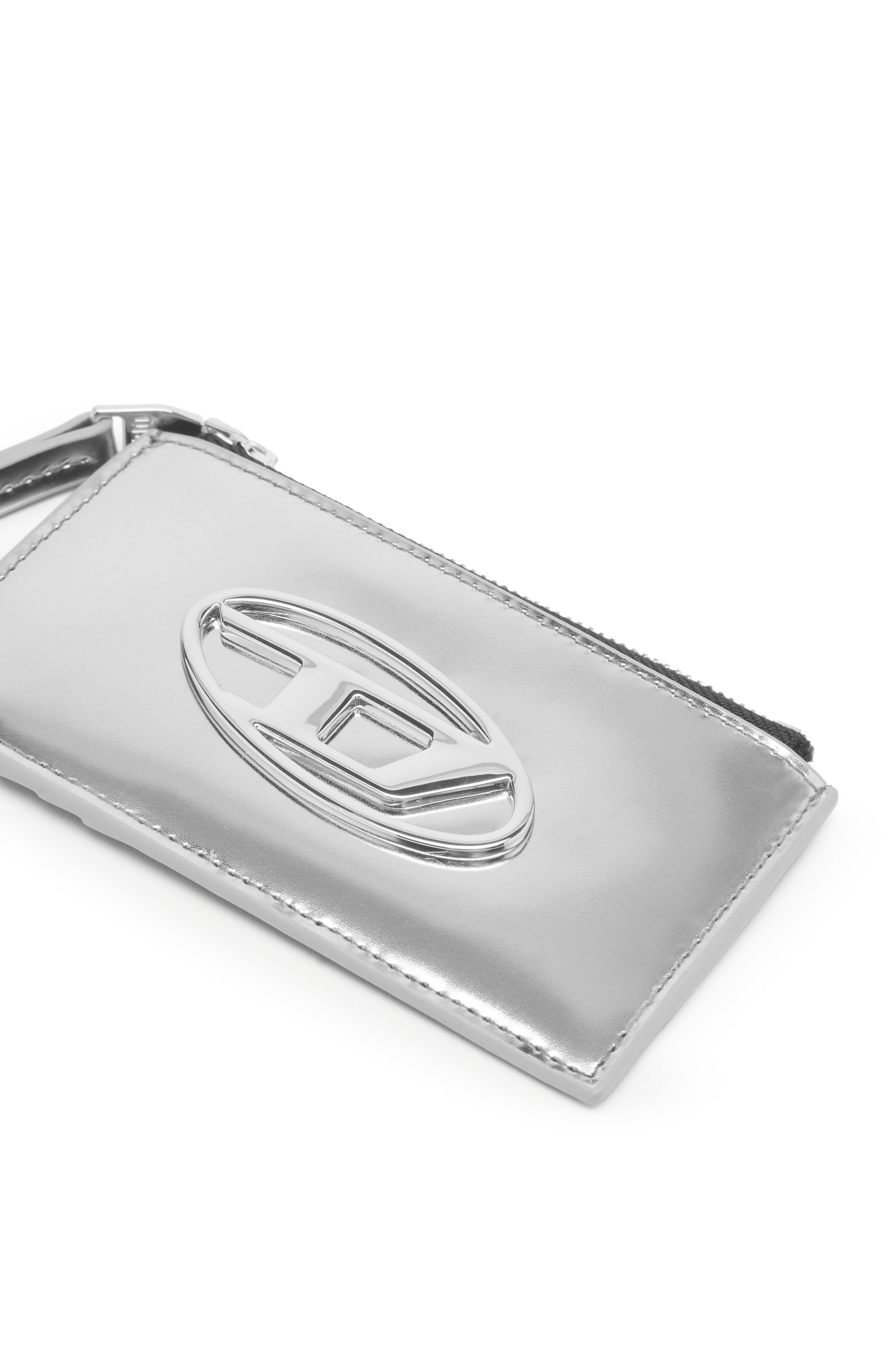 Diesel - CARD HOLDER COIN S, Female's カウレザーカードケース in シルバー - 3