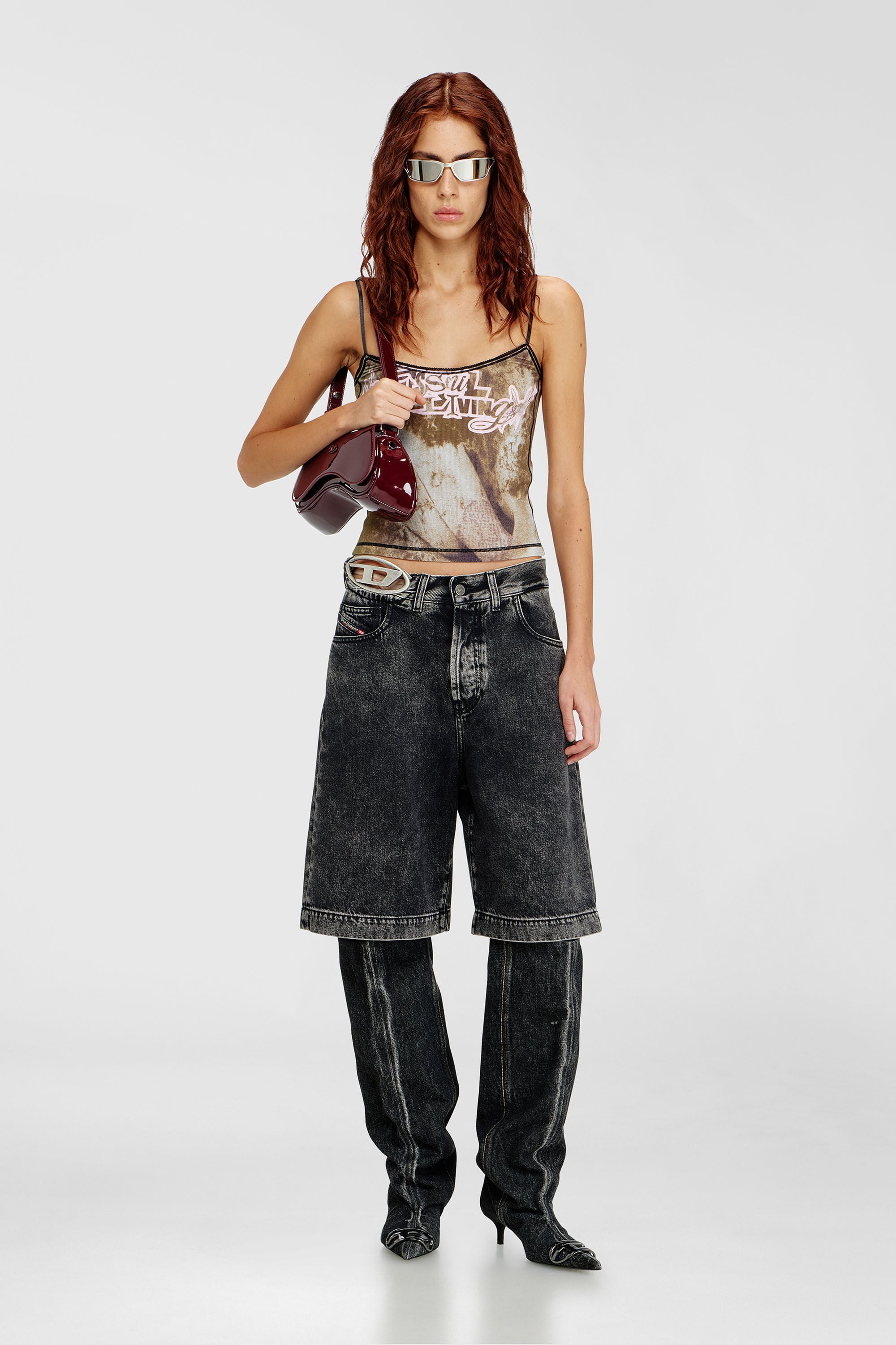 Diesel - DE-SIRE-SHORT-S2, Female's デニムショートパンツ in ダークグレー - 1