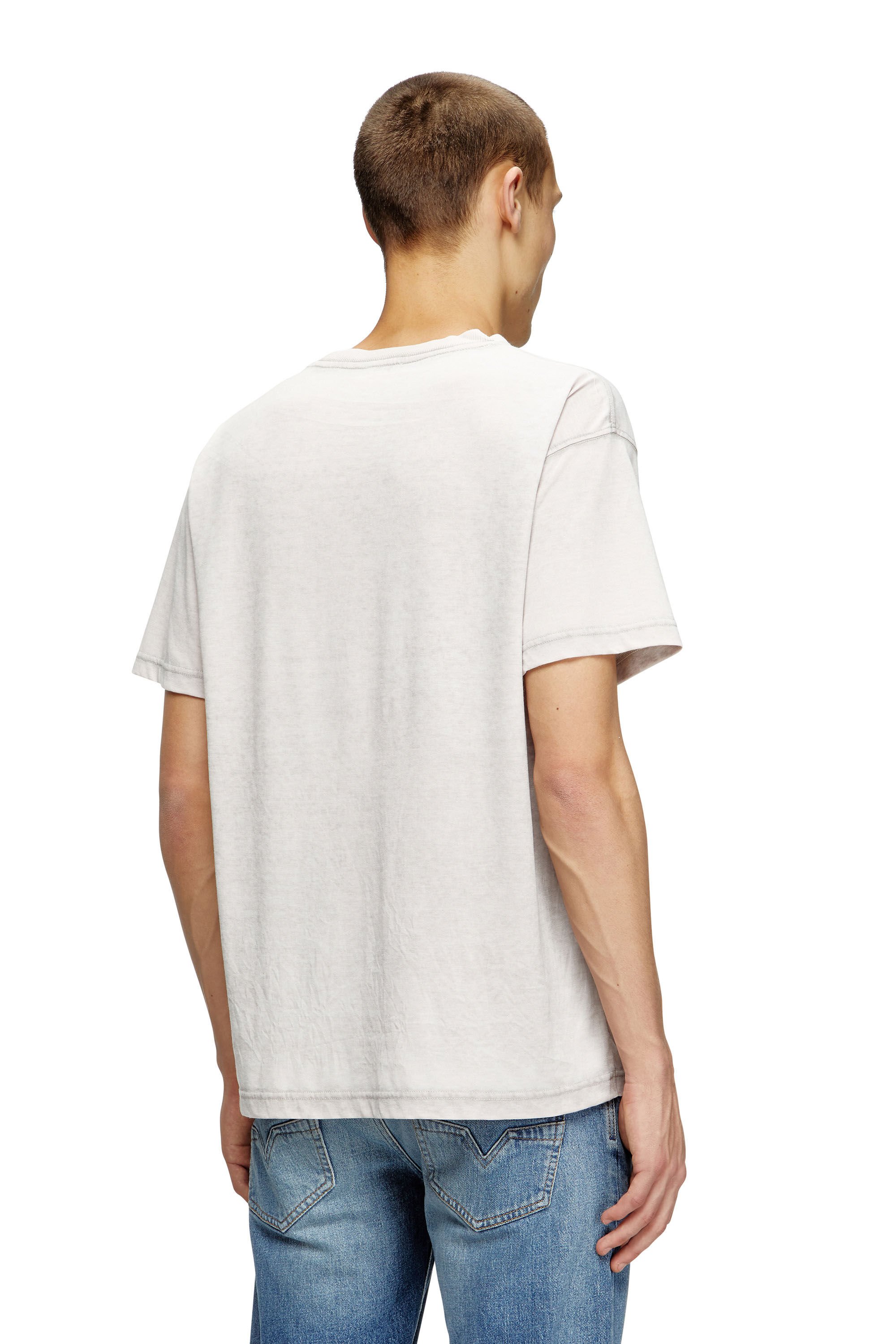 Diesel - T-NORM-T15, Male's T-shirt with rhinestone graphic in ライトグレー - 4