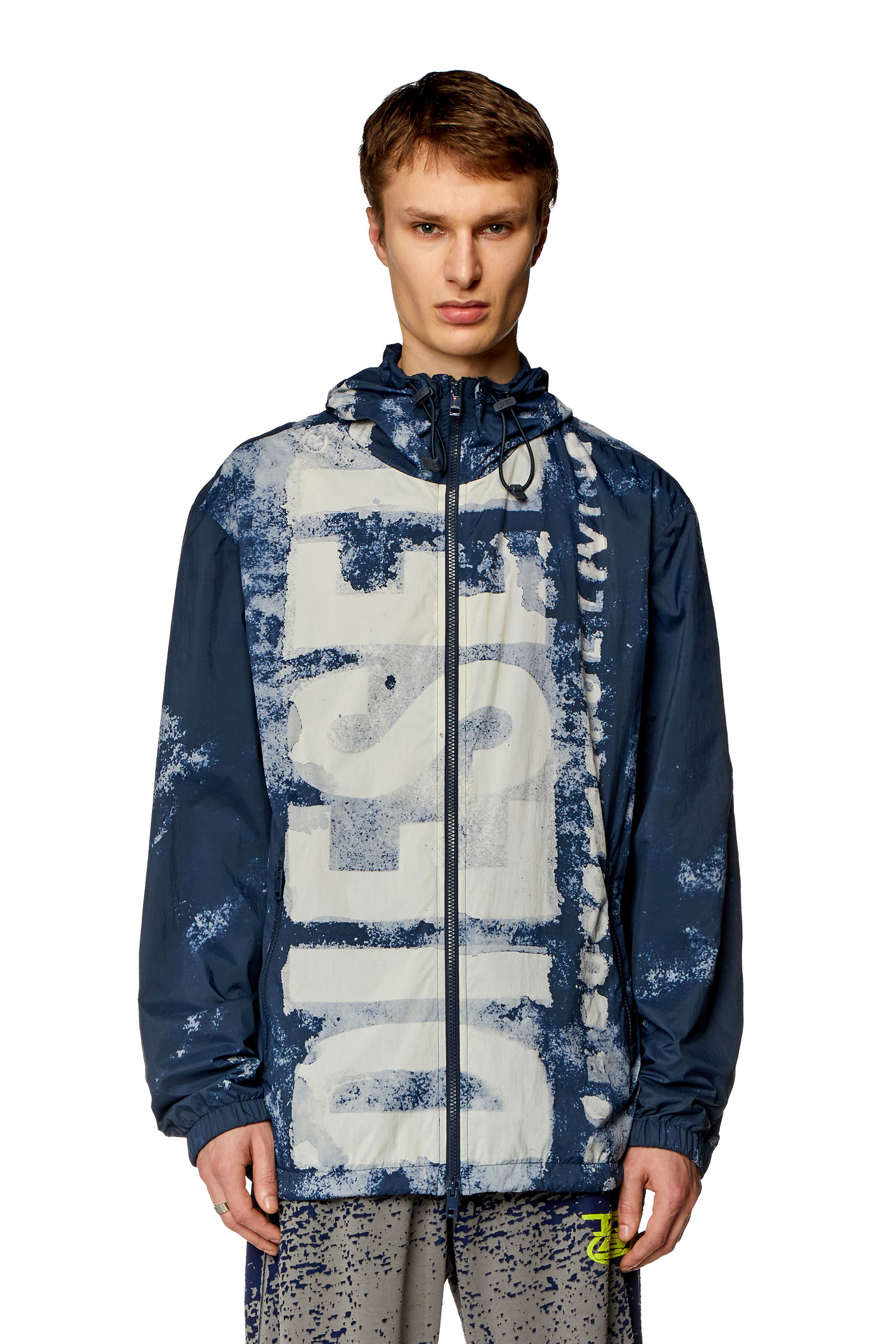 Diesel - J-WARRETT-LOGO-LOGO, Male's ジャケット in ホワイト/ブルー - 3