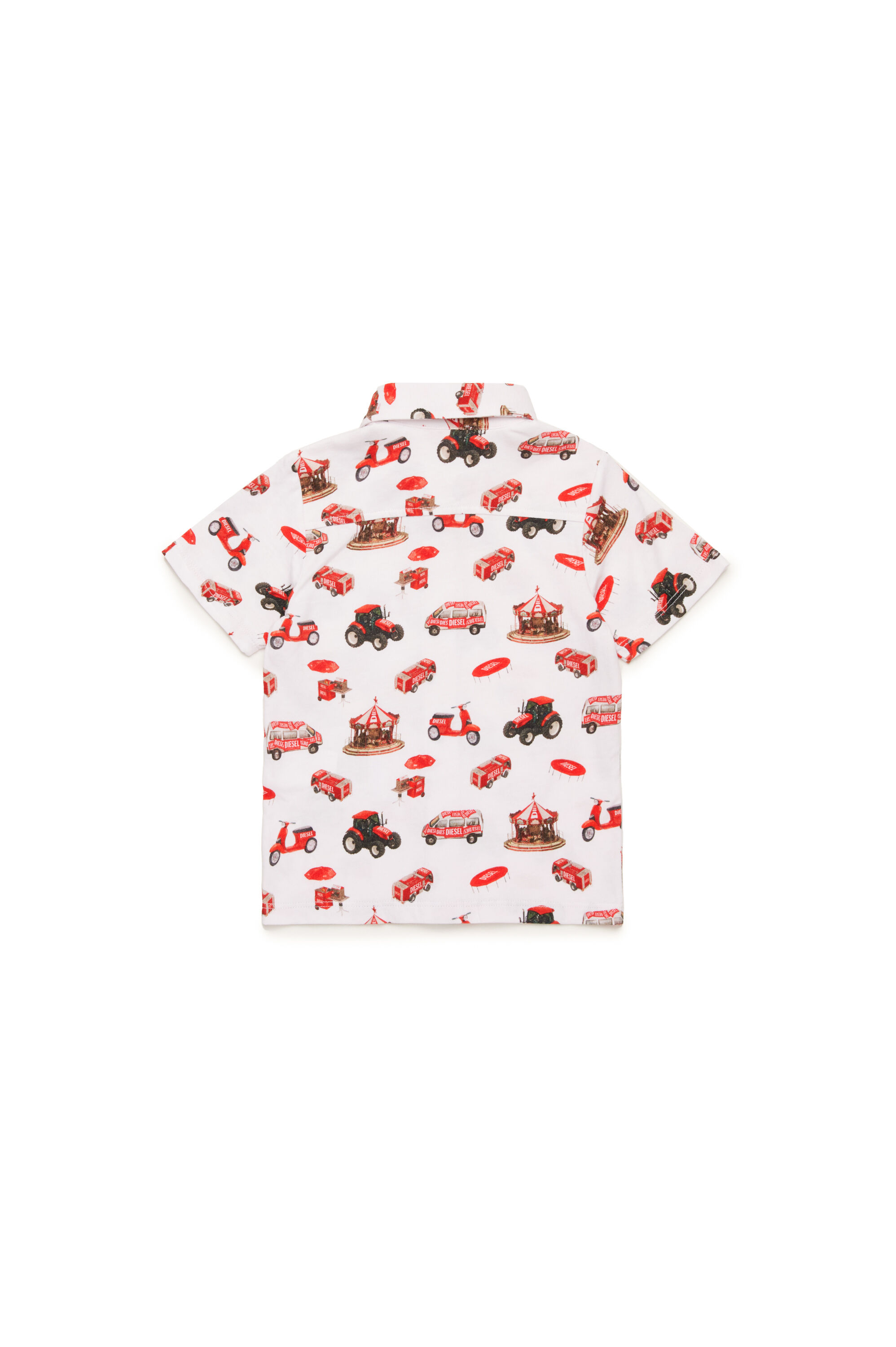Diesel - MCALLEB, Male's Cotton shirt with vehicle print in マルチカラー/ホワイト - 2
