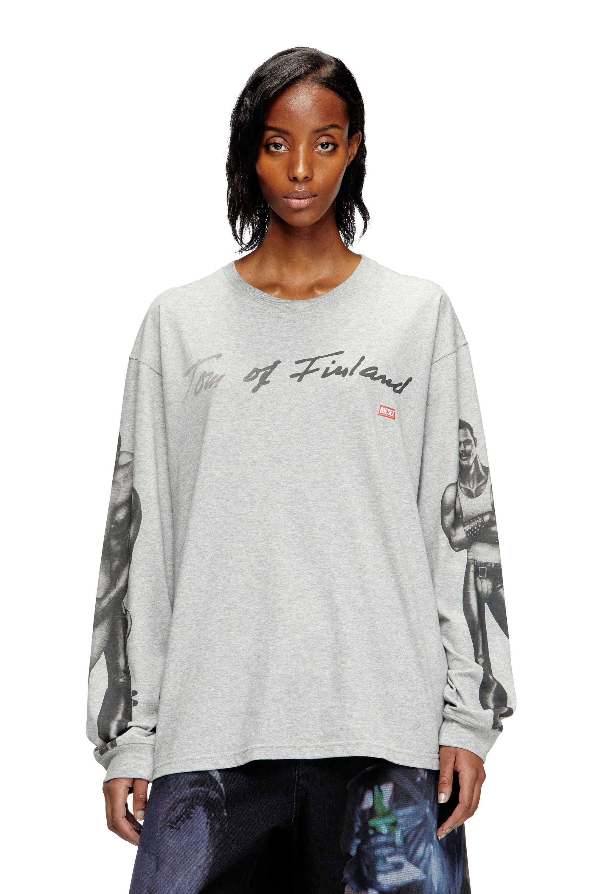 Diesel - PR-T-BOXT-LS-TOM25, Unisex's Long-sleeve T-shirt with graphic print in グレー - 5