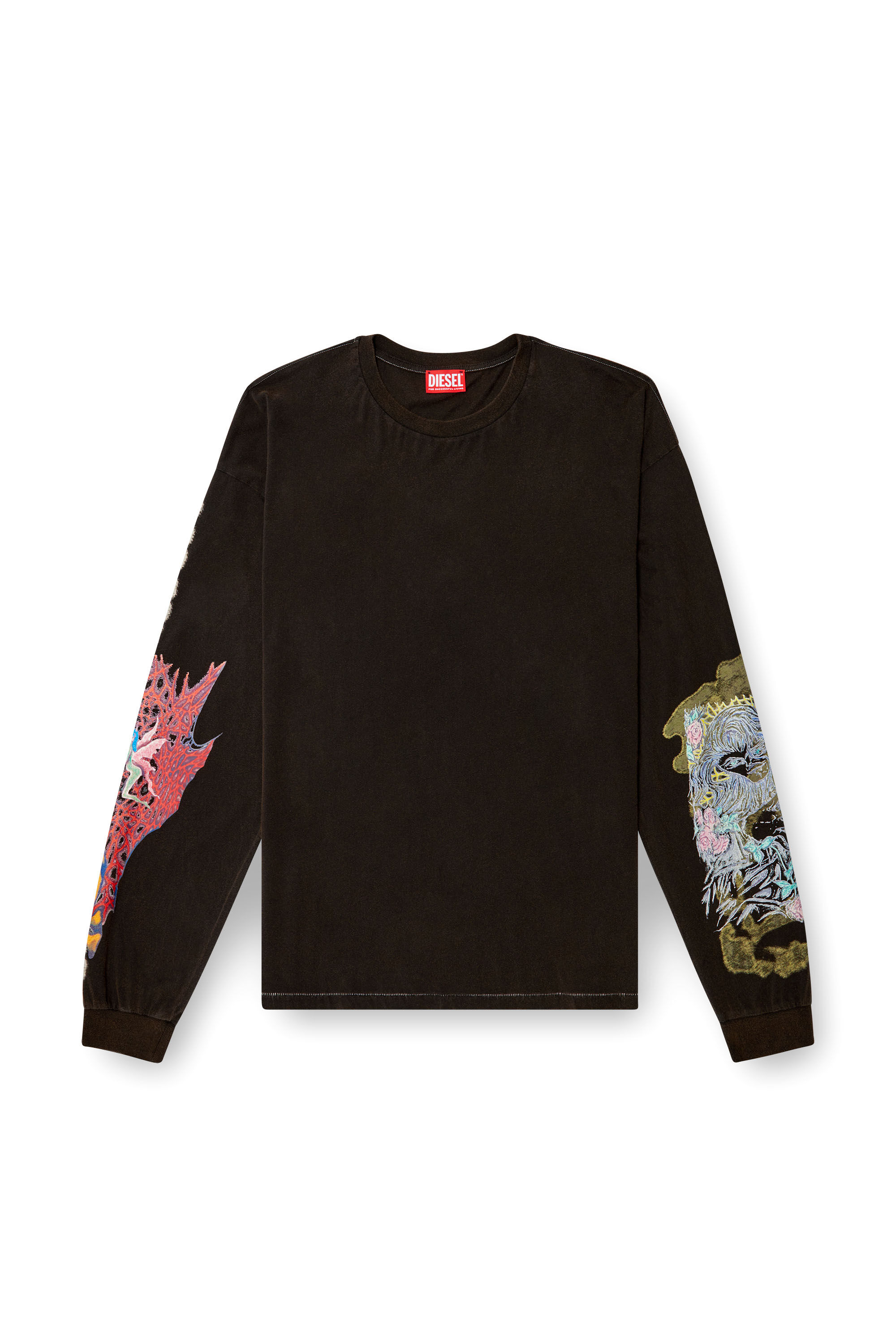 Diesel - T-BOXT-LS-R4, Male's Long-sleeve T-shirt with printed graphics in ブラック - 2