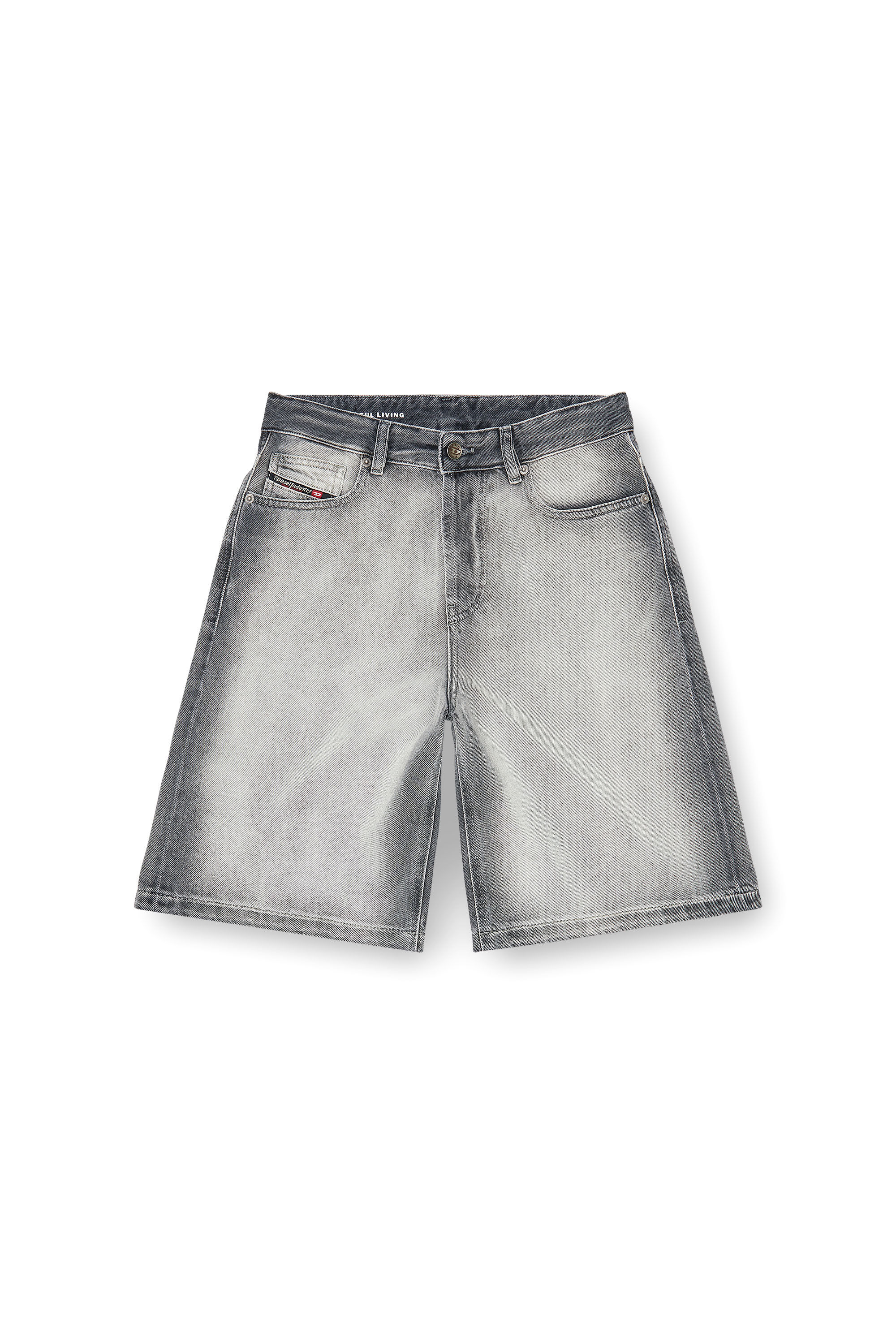 Diesel - DE-SIRE-SHORT-FSI, Female's Shorts in soft skeleton denim in グレー - 2