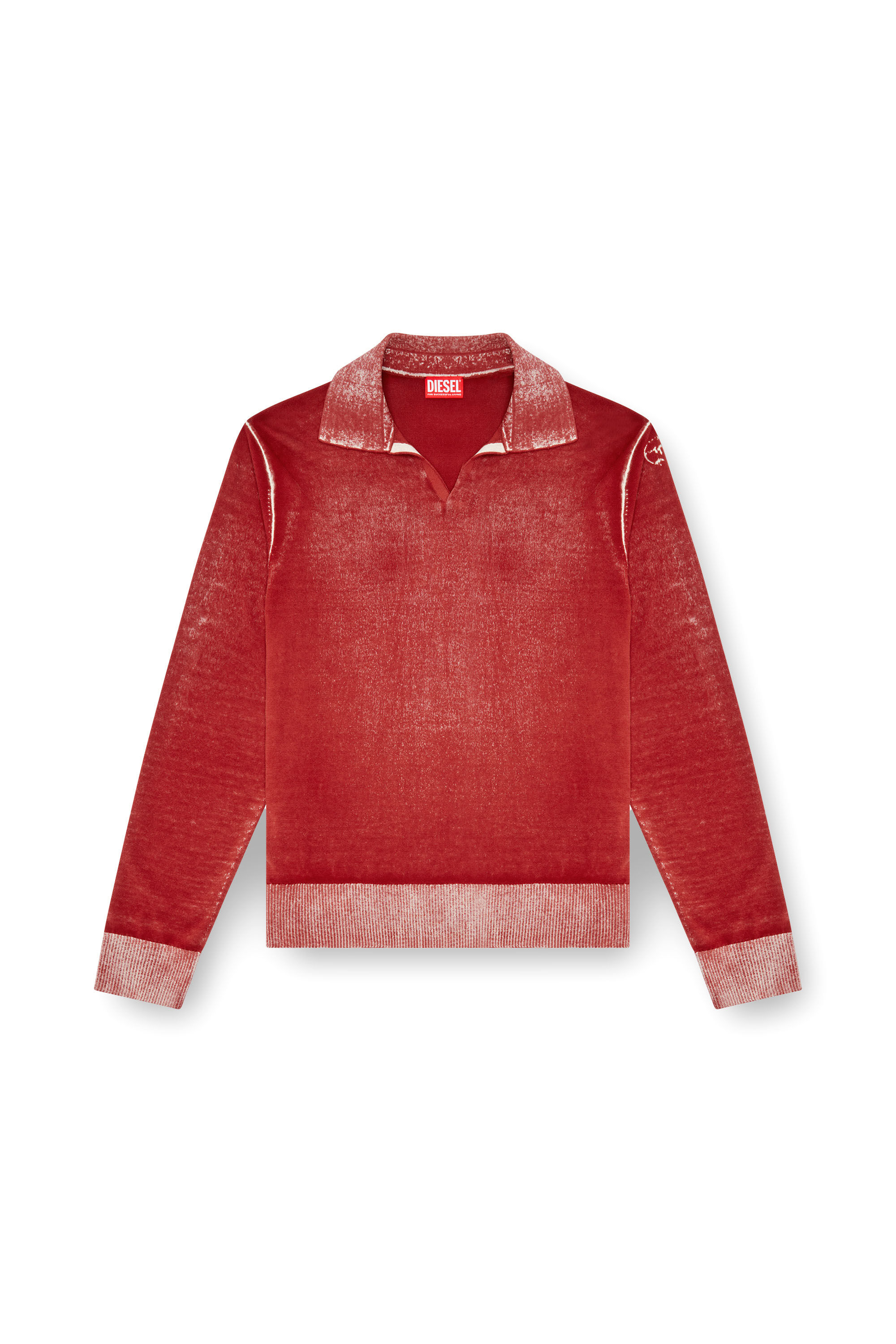 K-LORENZO Reverse-print polo jumper｜レッド｜メンズ｜DIESEL