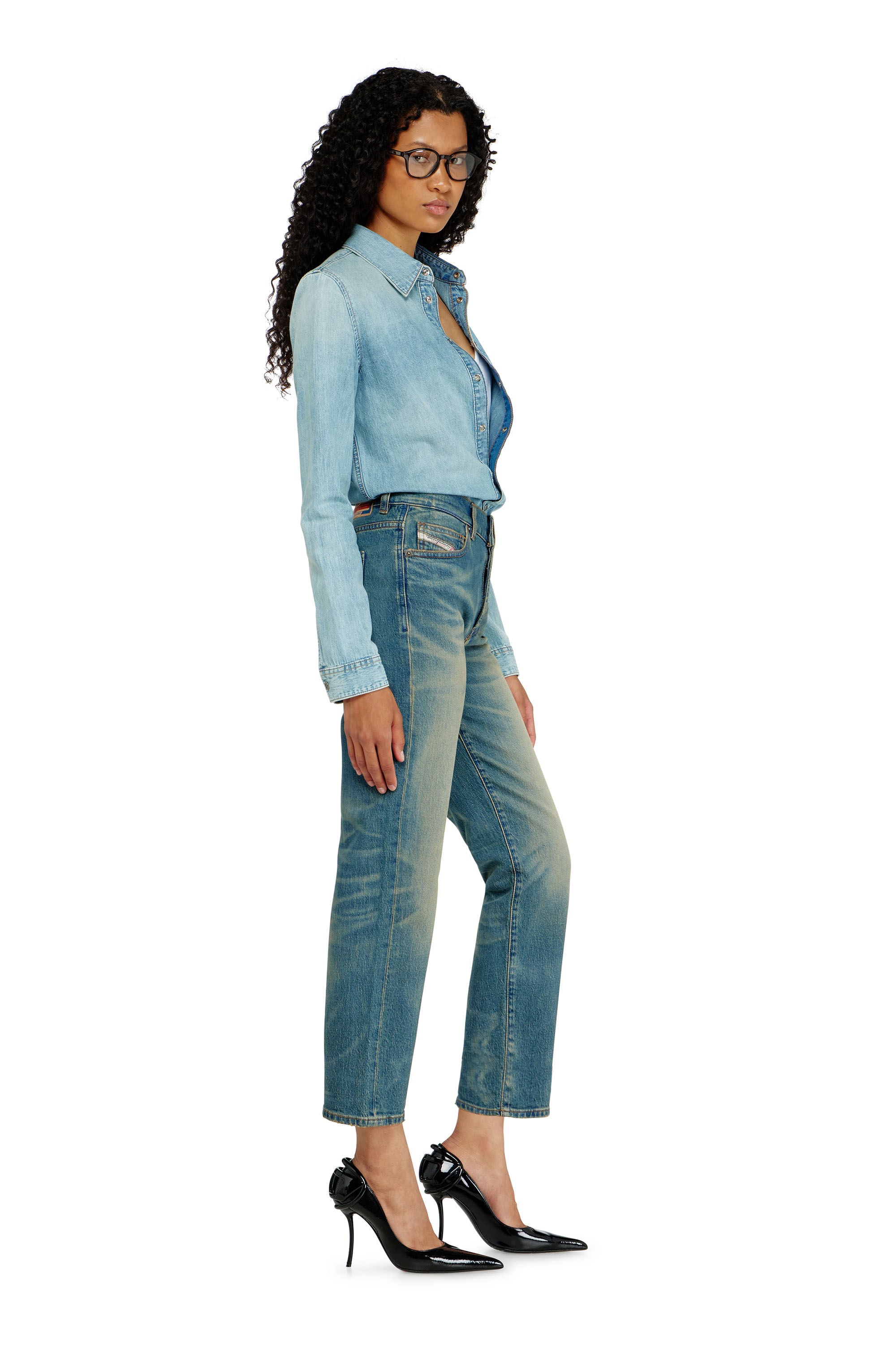 Diesel - Female's Regular Jeans 1981 D-Went 0KBBP, ミディアムブルー - 2