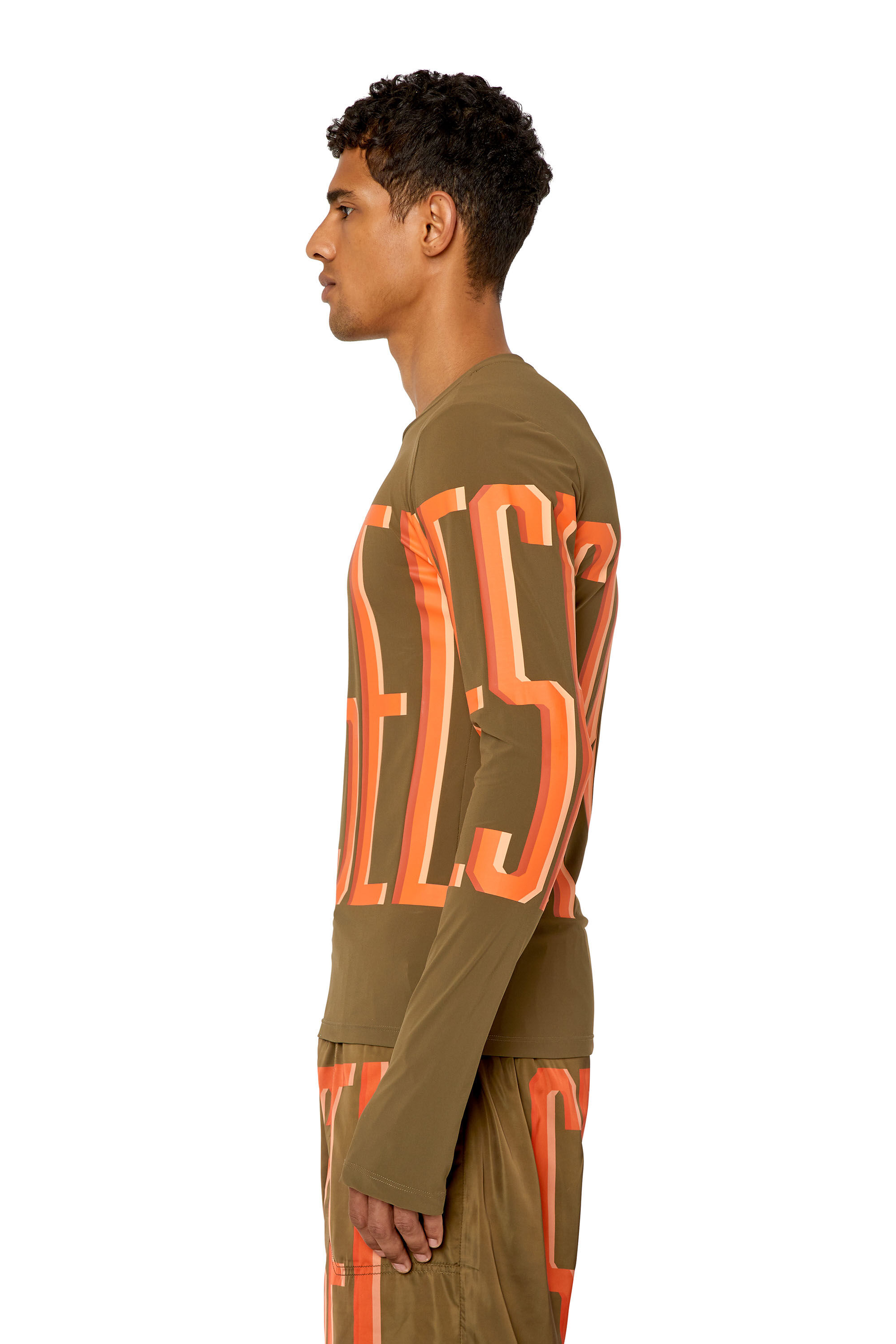 Diesel - AMTEE-LAUREN-WT17, Male's トレーニング Tシャツ 長そで DIESEL SPORT in グリーン - 6