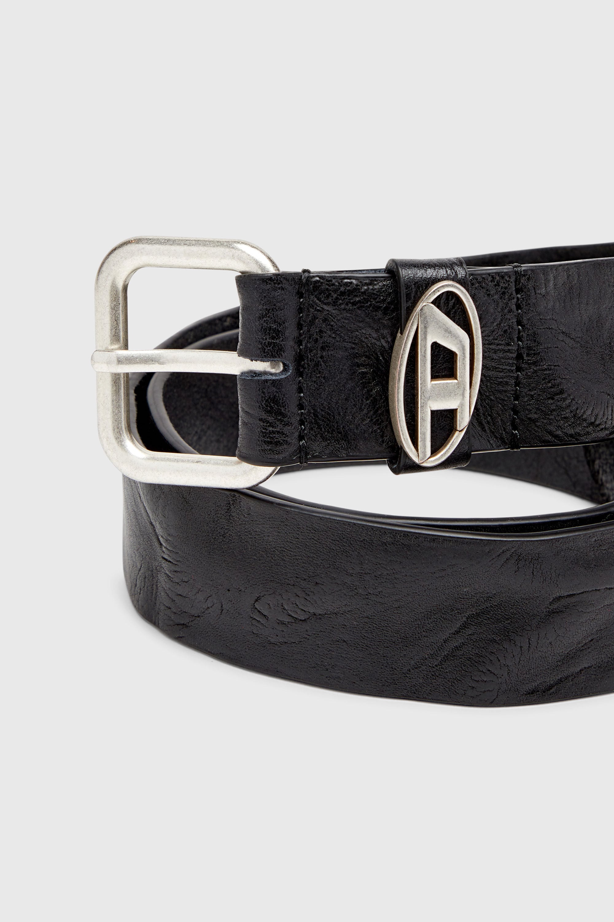 Diesel - B-1DR OVAL D LOOP, Unisex's レザーベルト in ブラック - 3