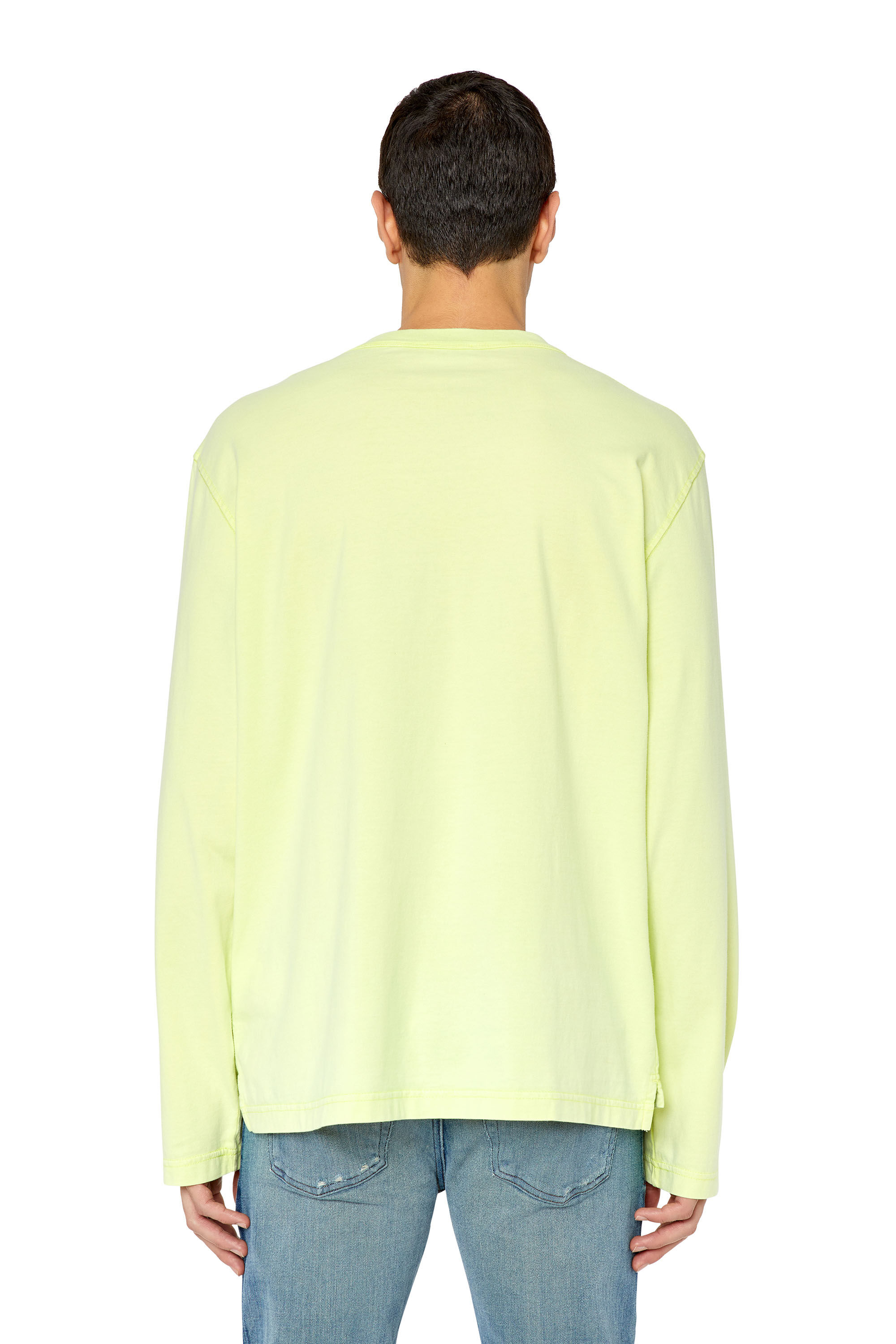 Diesel - T-CRANE-LS-SLITS, Male's 長そで Tシャツ ルーズフィット in 蛍光イエロー - 5