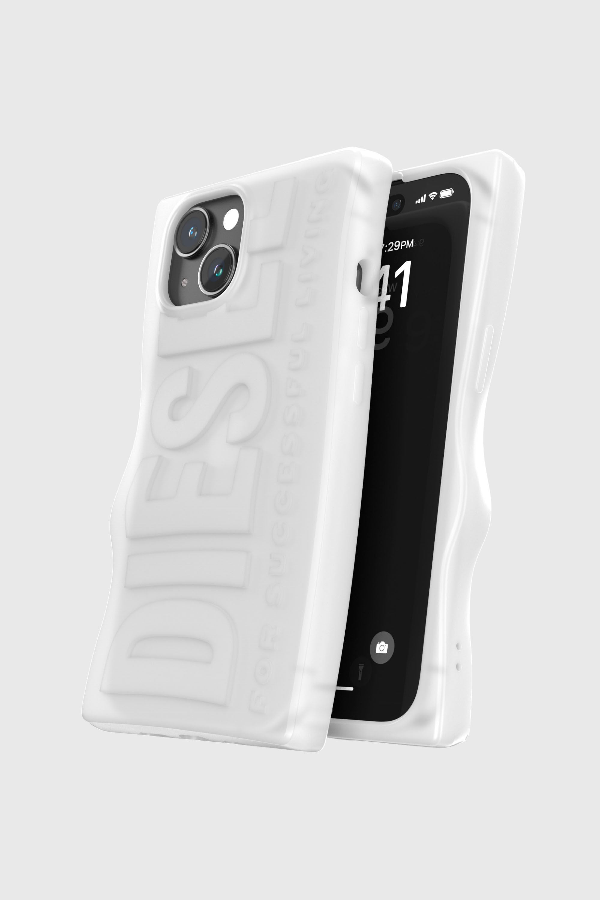 Diesel - 54123 MOULDED CASE, Unisex's iPhone 15 シリコンケース in ホワイト - 4