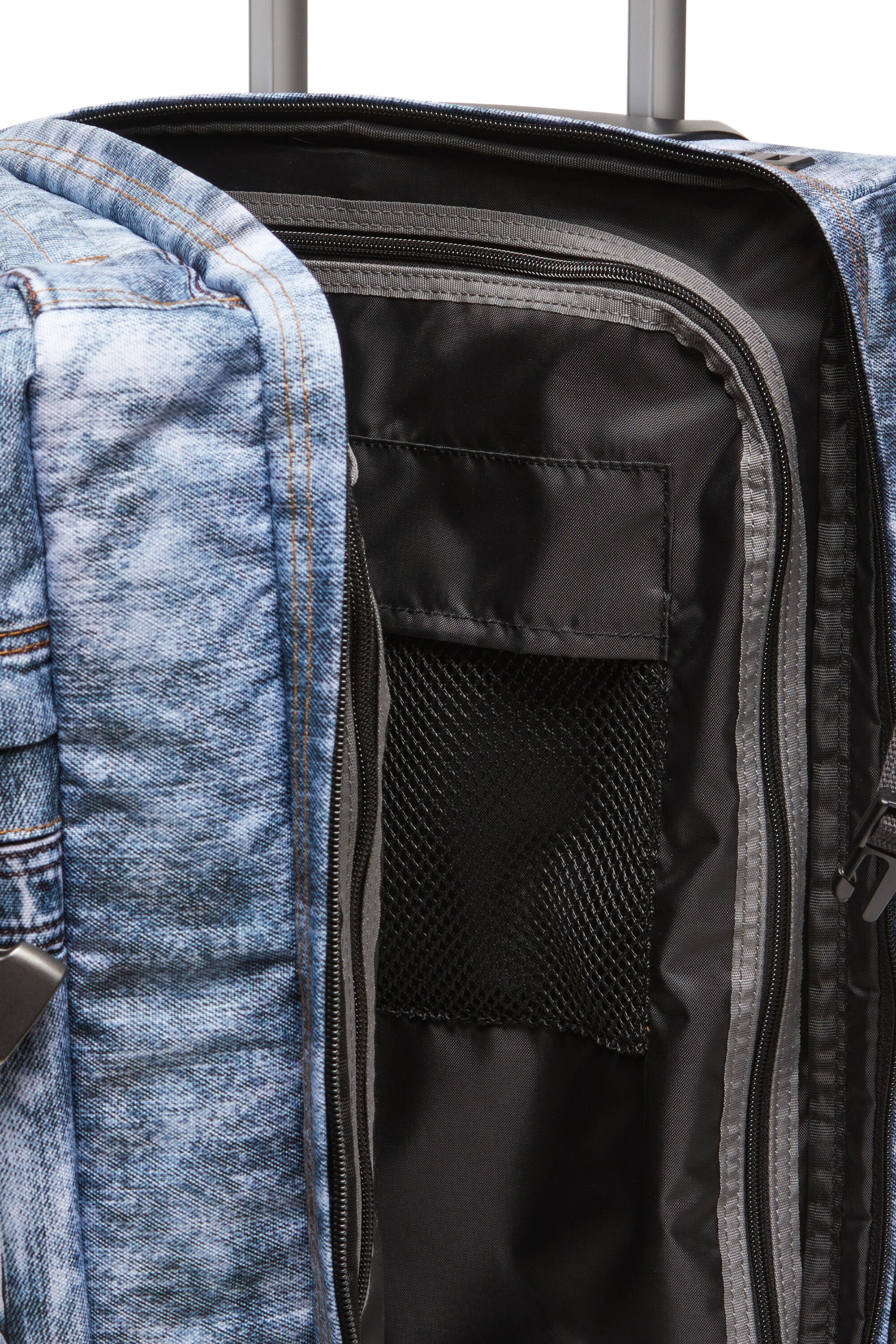 Diesel - DIESEL TRANSIT'R S, Unisex's Cabin bag in trompe l'oeil denim in ブルー - 5