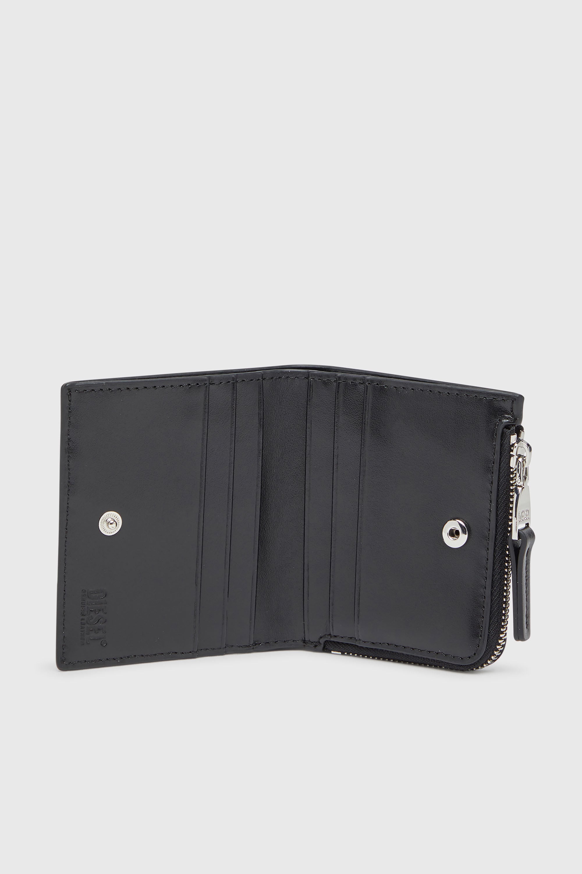 Diesel - 1DR BI FOLD ZIP L, Female's 二つ折りウォレット in ブラック - 3
