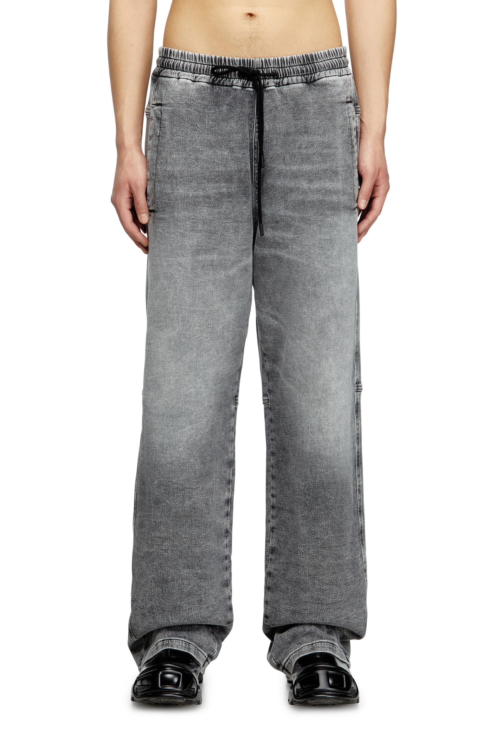 Diesel - Unisex's Relaxed D-Martyans Track Denim 0BEBR, ブラック/ダークグレー - 3