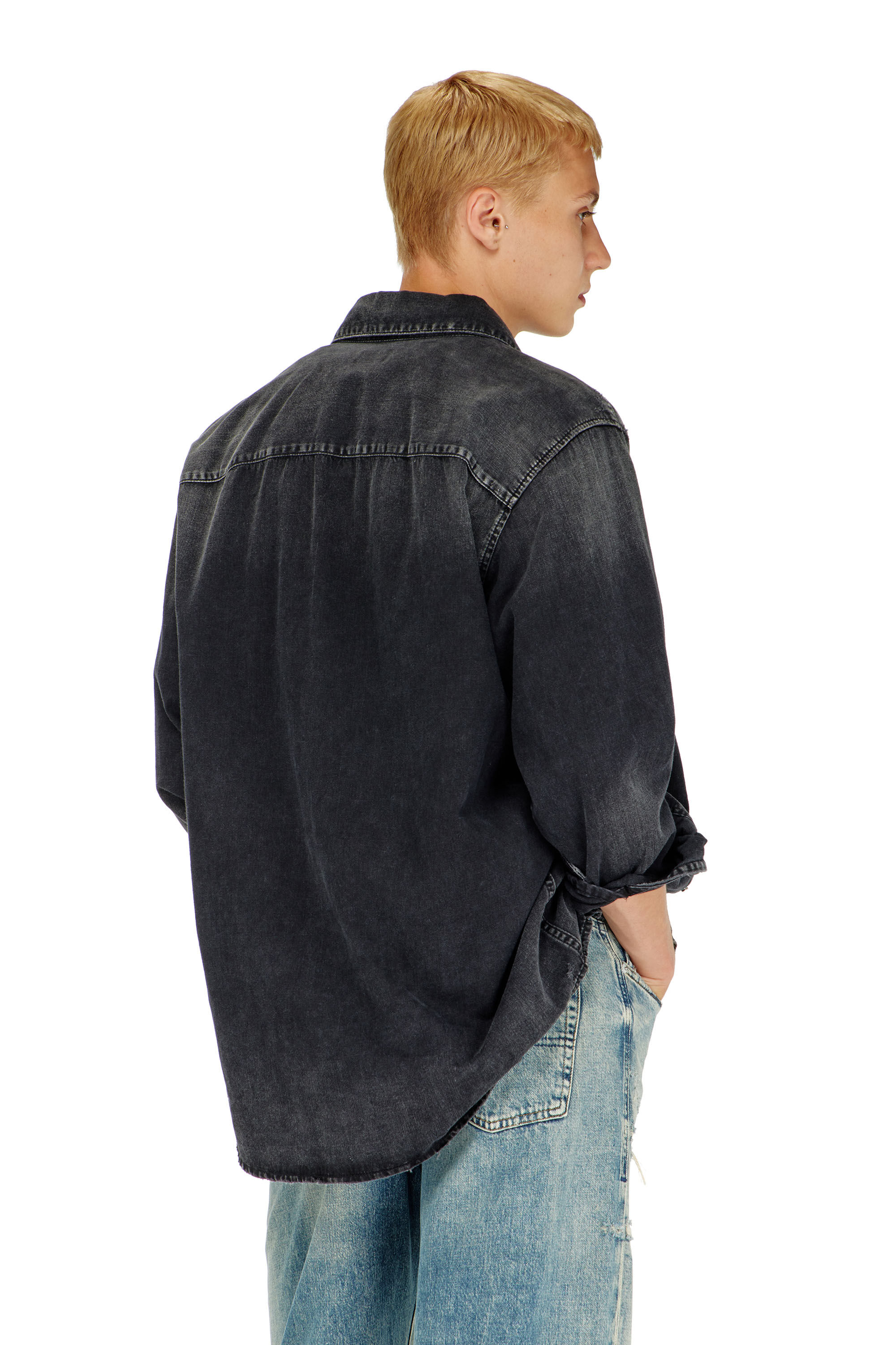 D-SIMPLY Long-sleeve denim shirt｜ブラック｜メンズ｜DIESEL