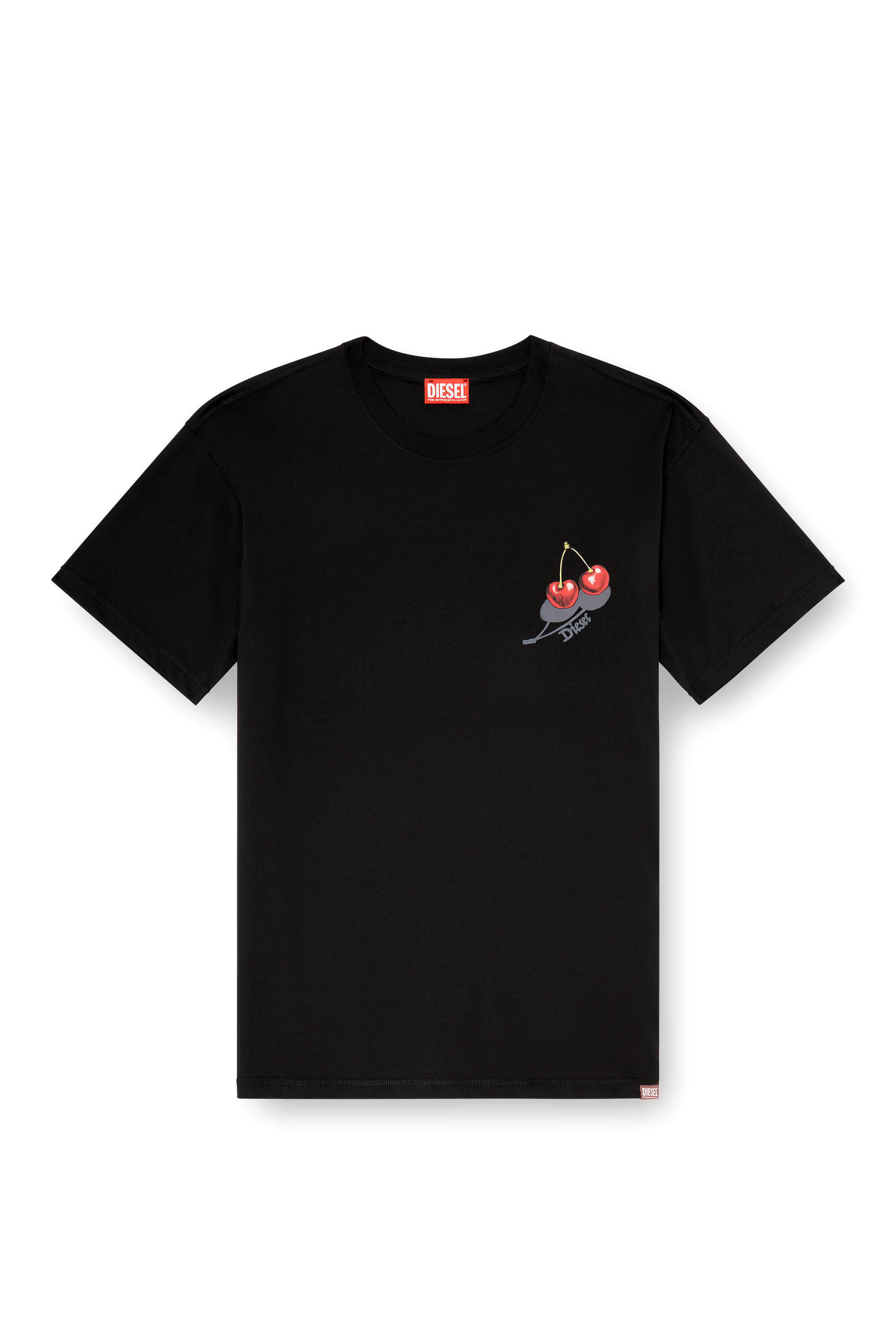 Diesel - SV-T-NORM-CHER, Unisex's Cotton T-shirt with cherry graphic in ブラック - 2