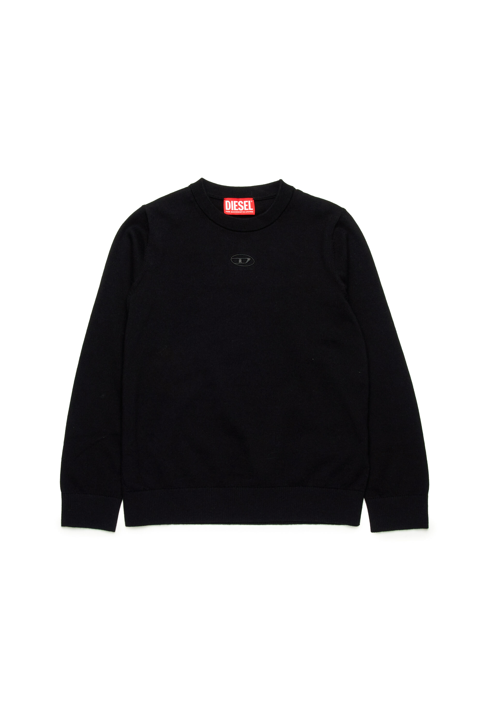 Diesel - KVIERI, Male's Cotton jumper with Oval D embroidery in ブラック - 1