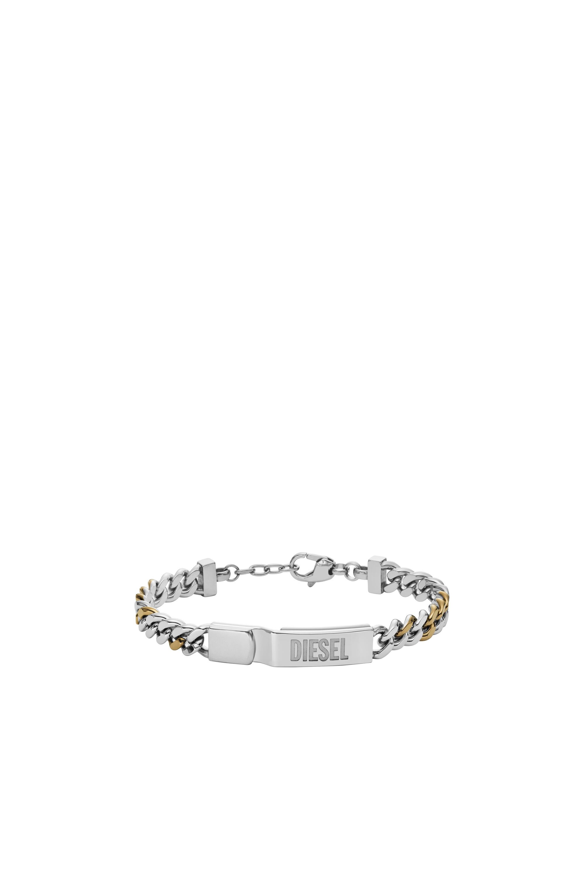 Diesel - DX1457, Unisex's Two-Tone Stainless Steel ID Chain Bracelet in シルバー - 2