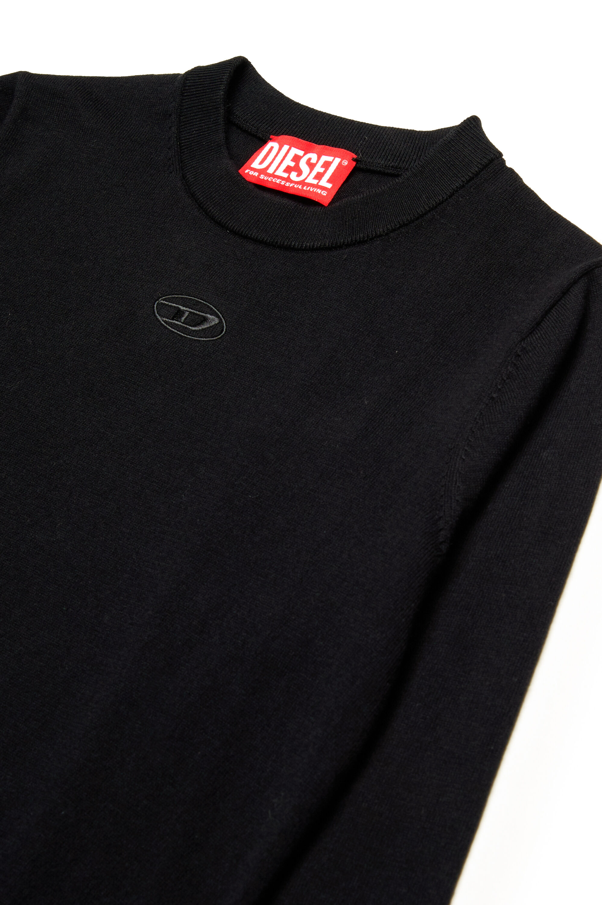 Diesel - KVIERI, Male's Cotton jumper with Oval D embroidery in ブラック - 3