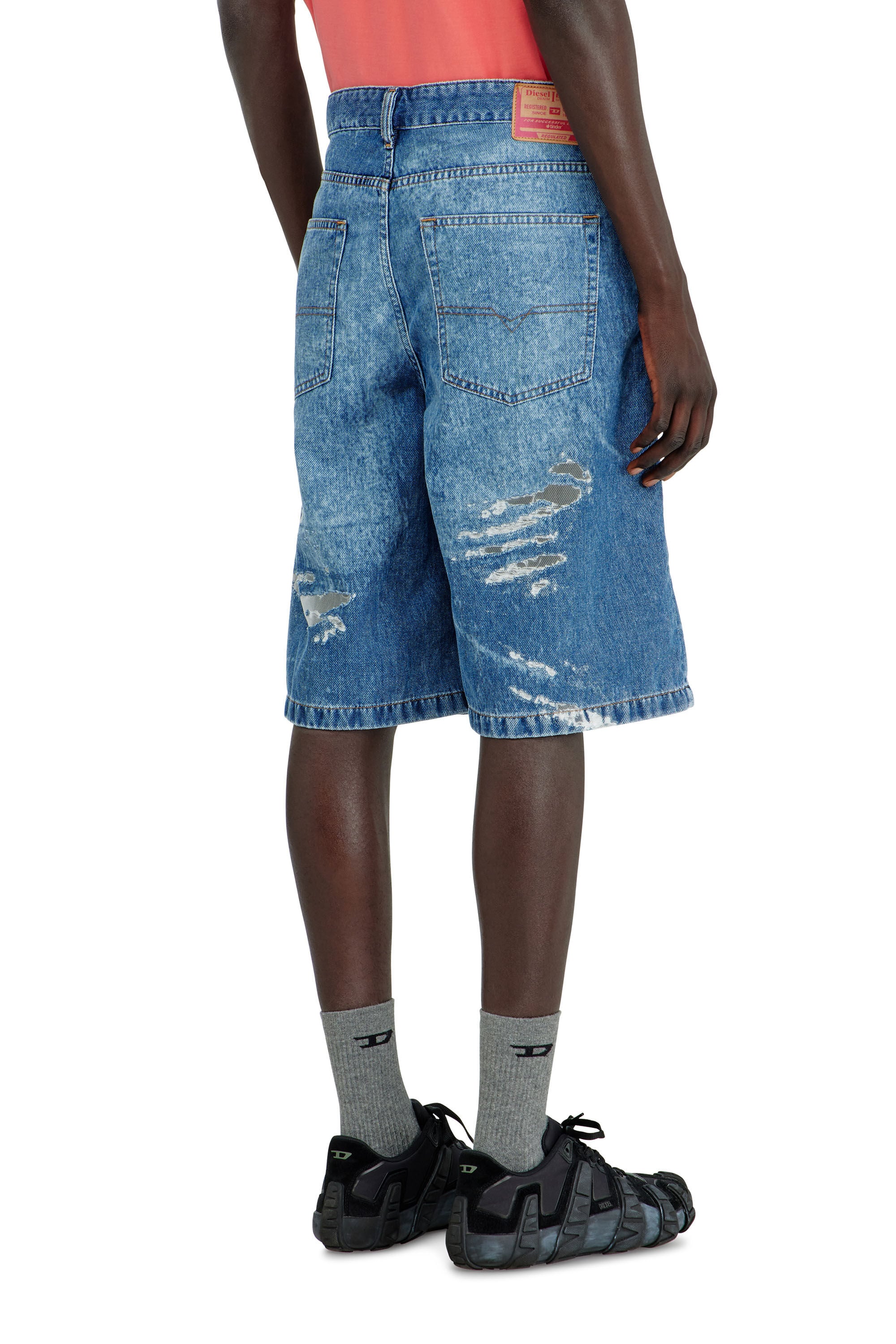 Diesel - PR-DE-SIRE-SHORT, Unisex's Shorts in devor&eacute; denim in ミディアムブルー - 4