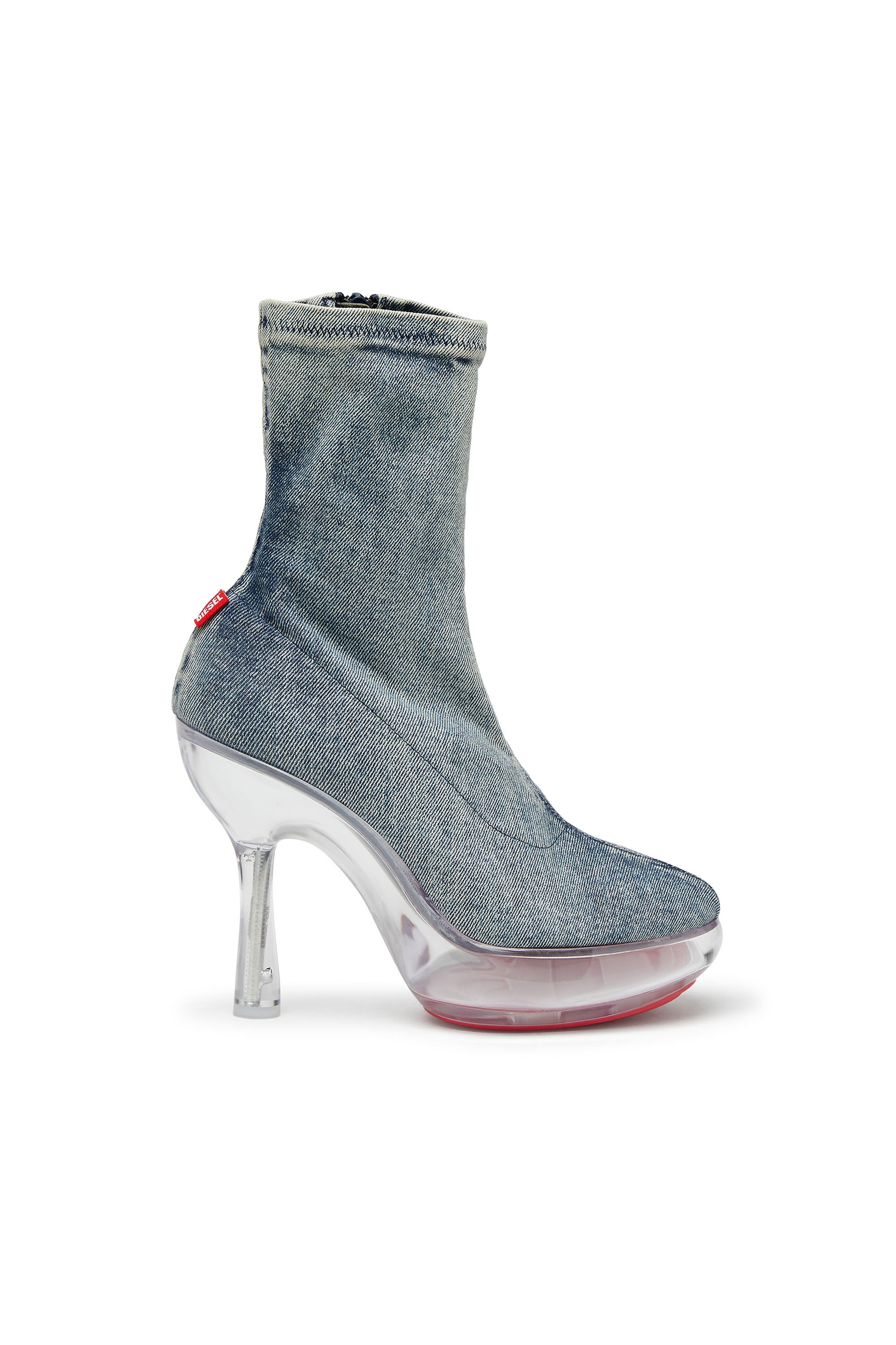 Diesel - D-LAKE PLATFORM MIDB ZIP  STRETCH, Female's ショートブーツ in ミディアムブルー - 1