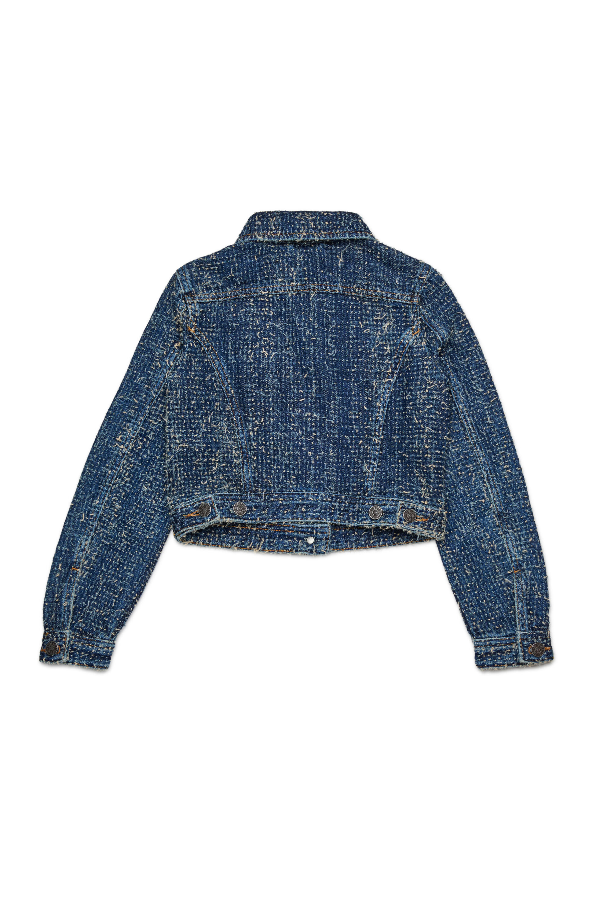Diesel - JSLIMMY-J, Female's Denim jacket with boucle effect in ダークブルー - 2