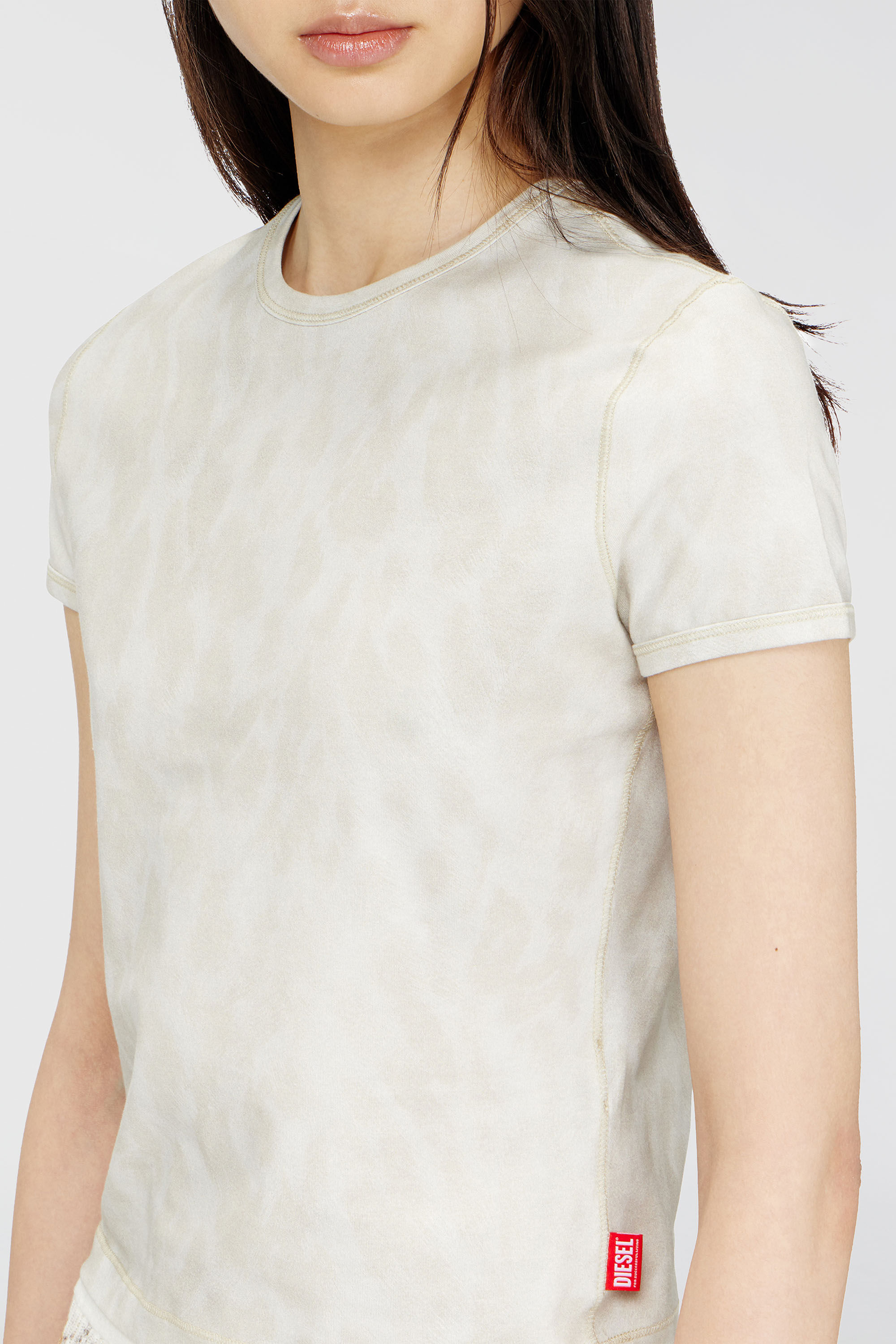 Diesel - T-ANIMA, Female's Animal-print T-shirt in stretch jersey in グレー - 5