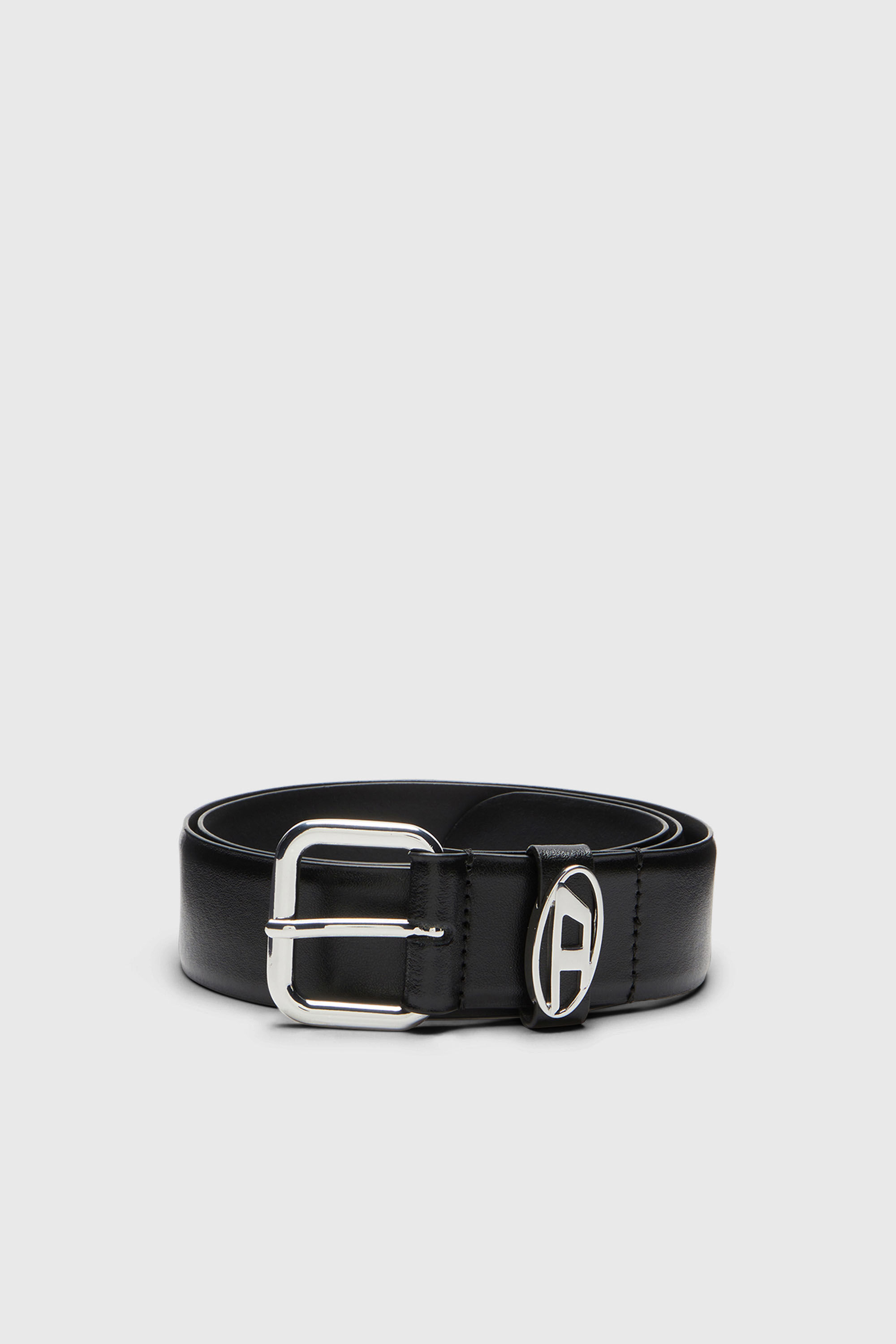 B-1DR OVAL D LOOP 3.9cm logo-plaque embellished leather belt