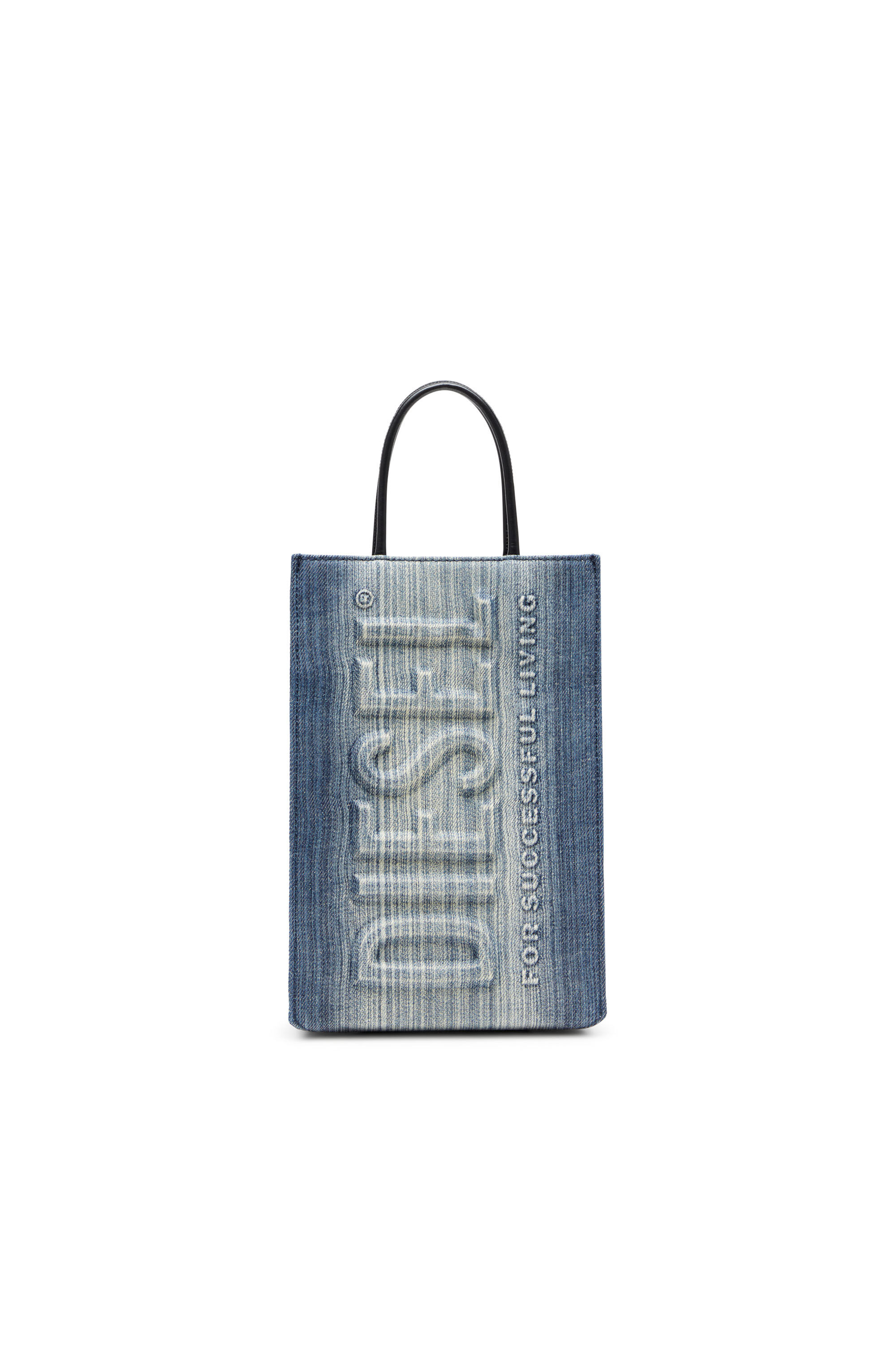 Diesel - LES SHOPPERS SHOPPER M X, Male's Les Shoppers-Tote bag in solarised striped denim in ブルー - 2
