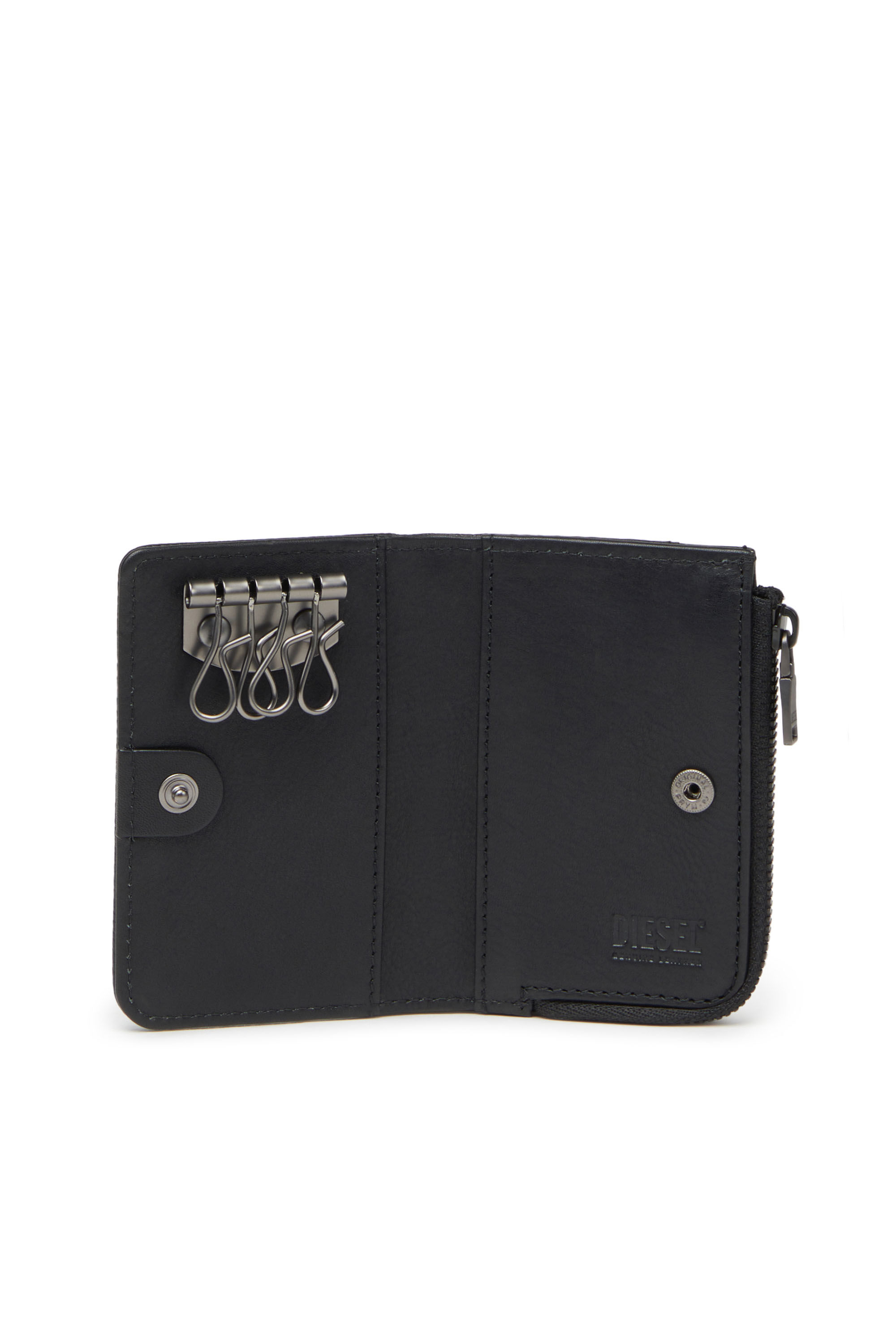 Diesel - L-ZIP KEY, Male's カウレザーキーケース in ブラック - 3