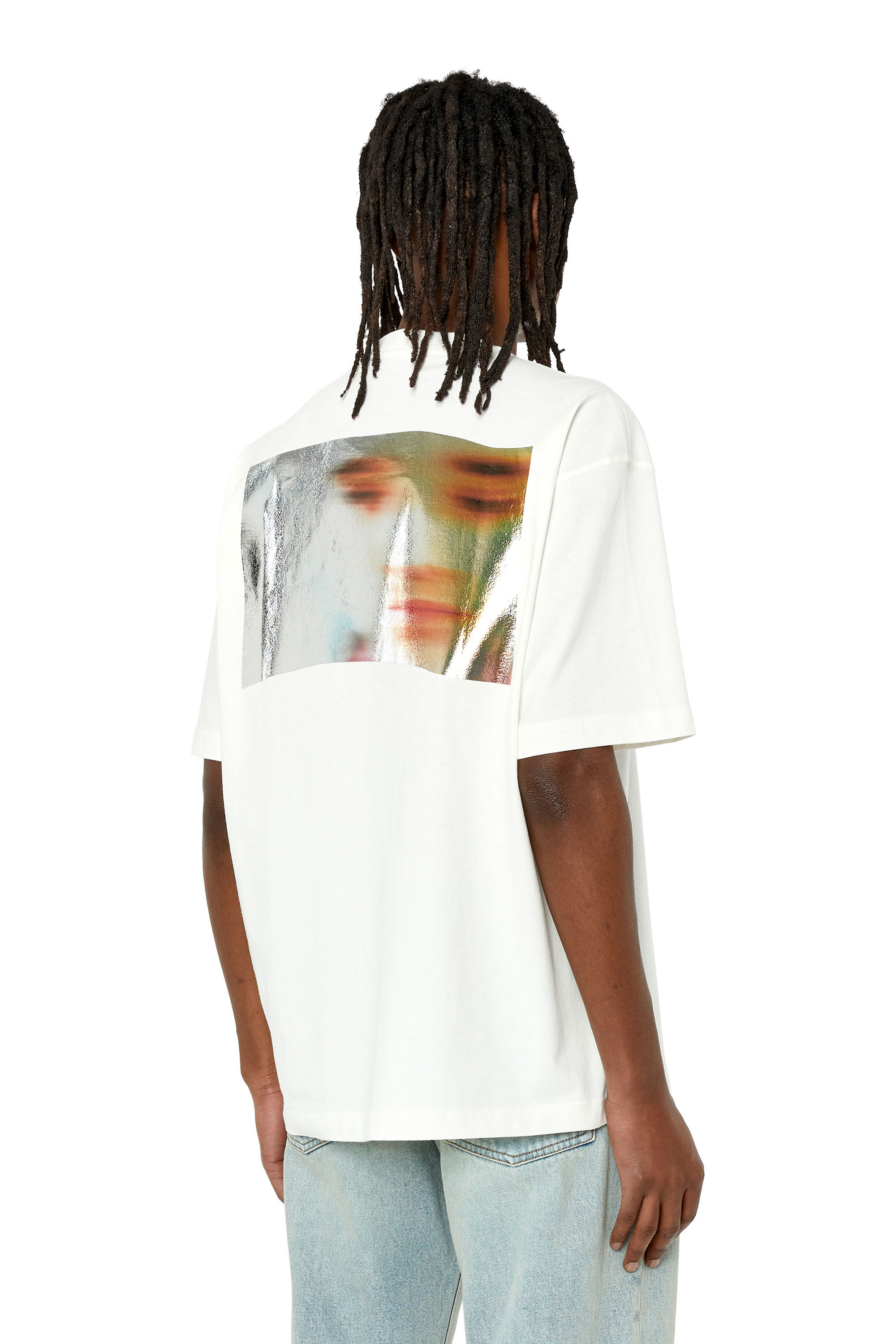 Diesel - T-WASH-G1, Male's Tシャツ バックプリント in ホワイト - 5