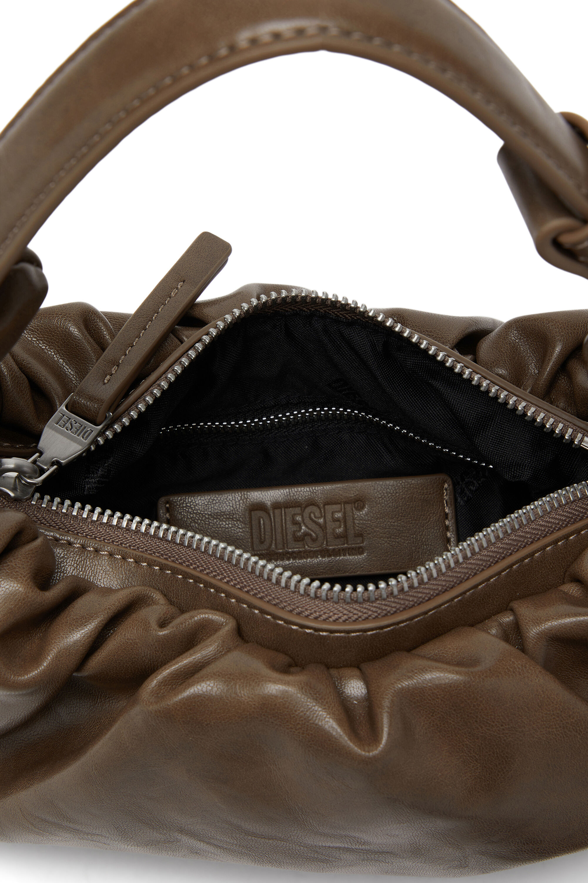 GRAB-D HOBO S Grab-D S-Small scrunched hobo bag in shiny PU