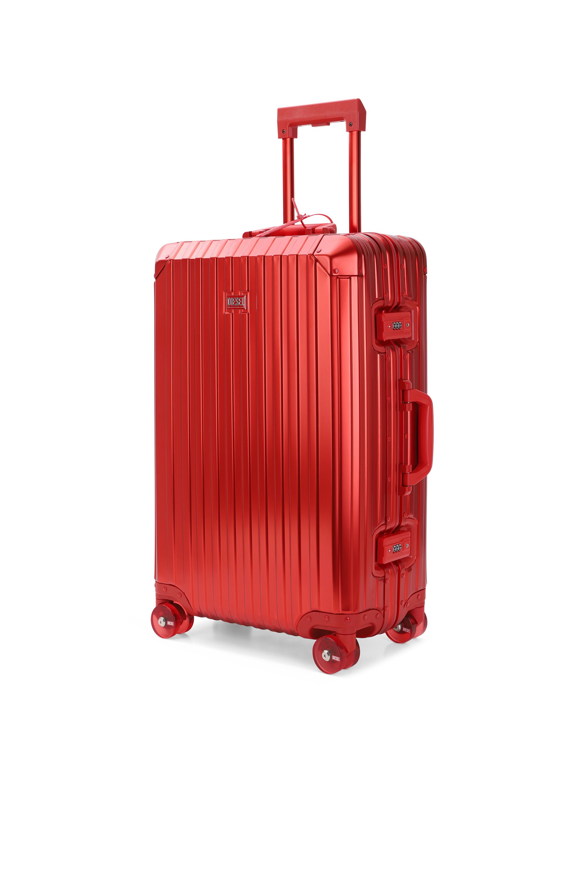 Diesel - DIESEL ALUMINUM TROLLEY- DSL002, Unisex's Aluminum Carry-On Luggage 24" in レッド - 5