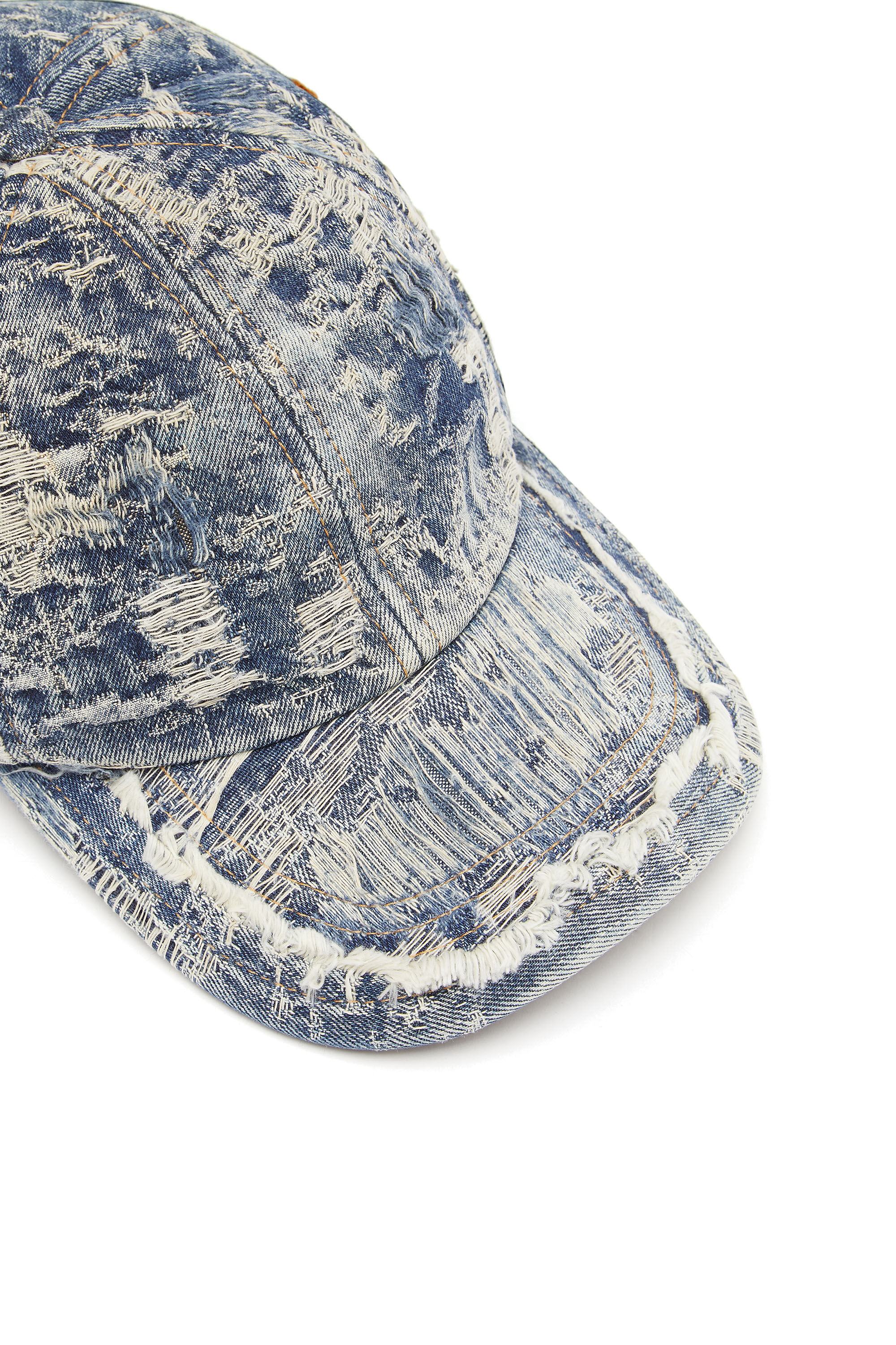 Diesel - C-ARMELO, Male's Baseball cap in distressed denim in ブルー - 3