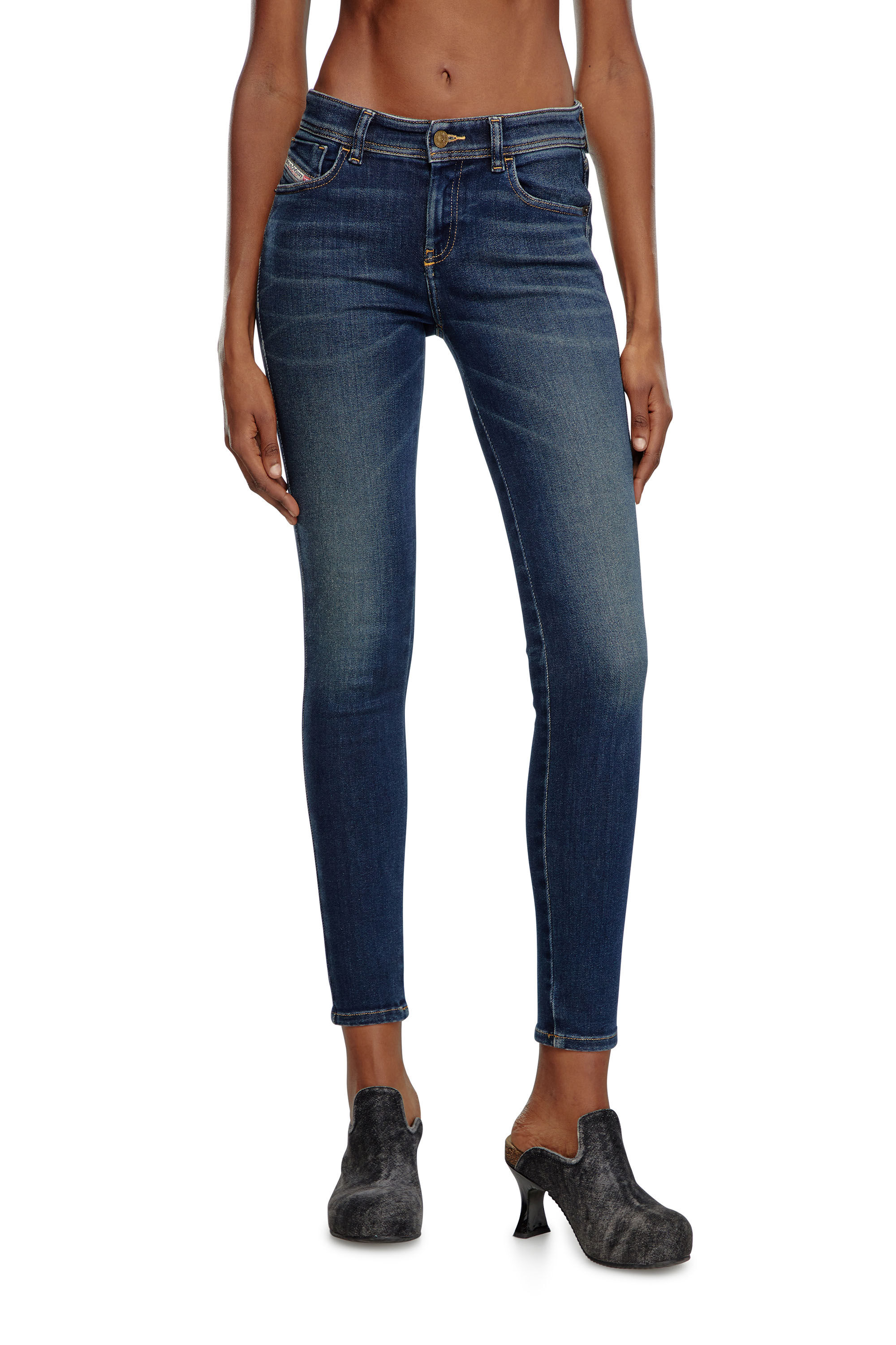 Diesel - Female's Skinny Jeans 2017 Slandy 09J11, ダークブルー - 3