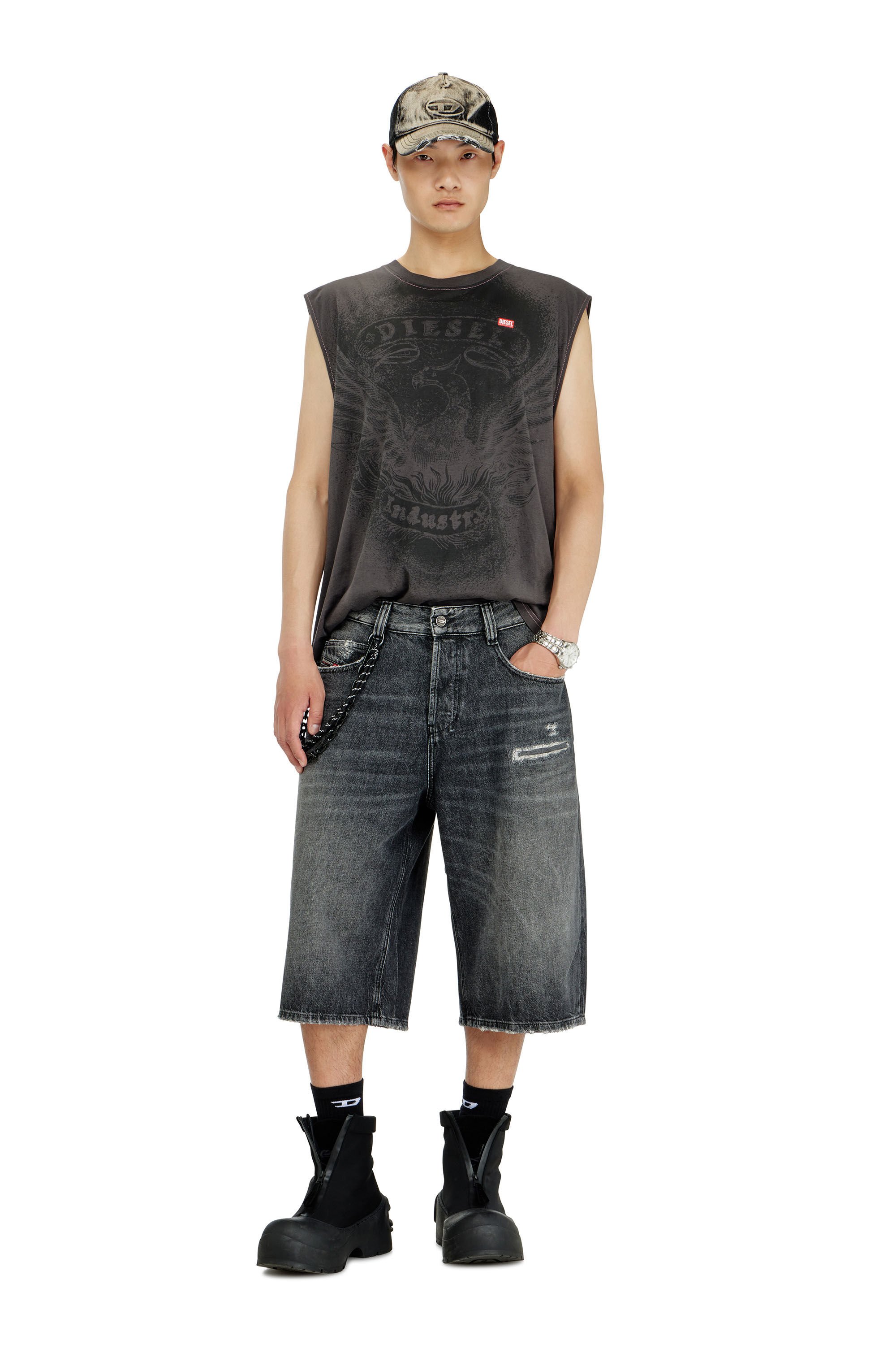 Diesel - D-ENIM-M-SHORT, Unisex's デニムショートパンツ in グレー - 1