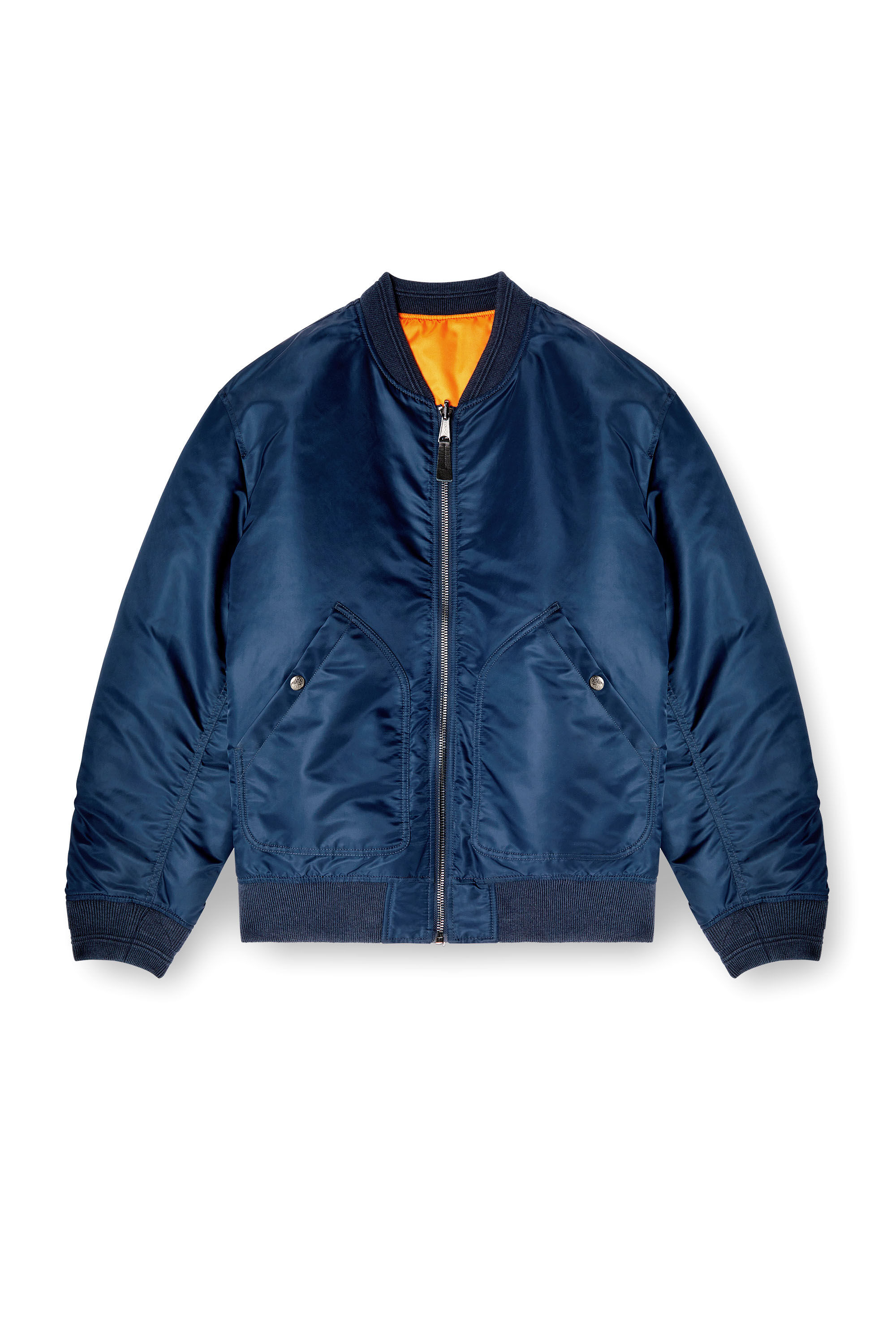 Diesel - J-HELD, Male's Bomber in padded nylon with Oval D in ブルー - 2