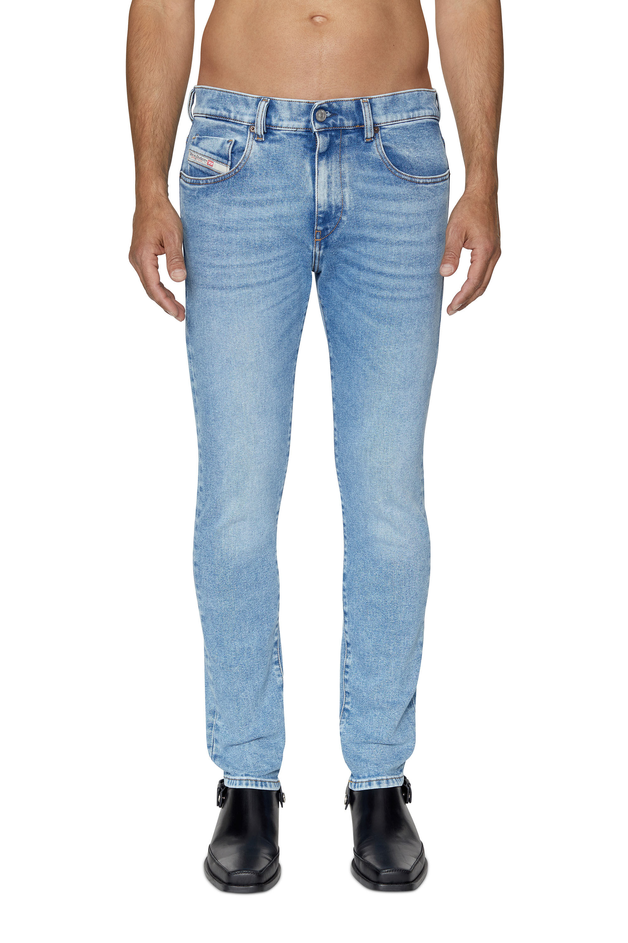 Diesel - Slim Jeans 2019 D-Strukt 09B92, Male's スリム Jeans - 2019 D-Strukt in ミディアムブルー - 3
