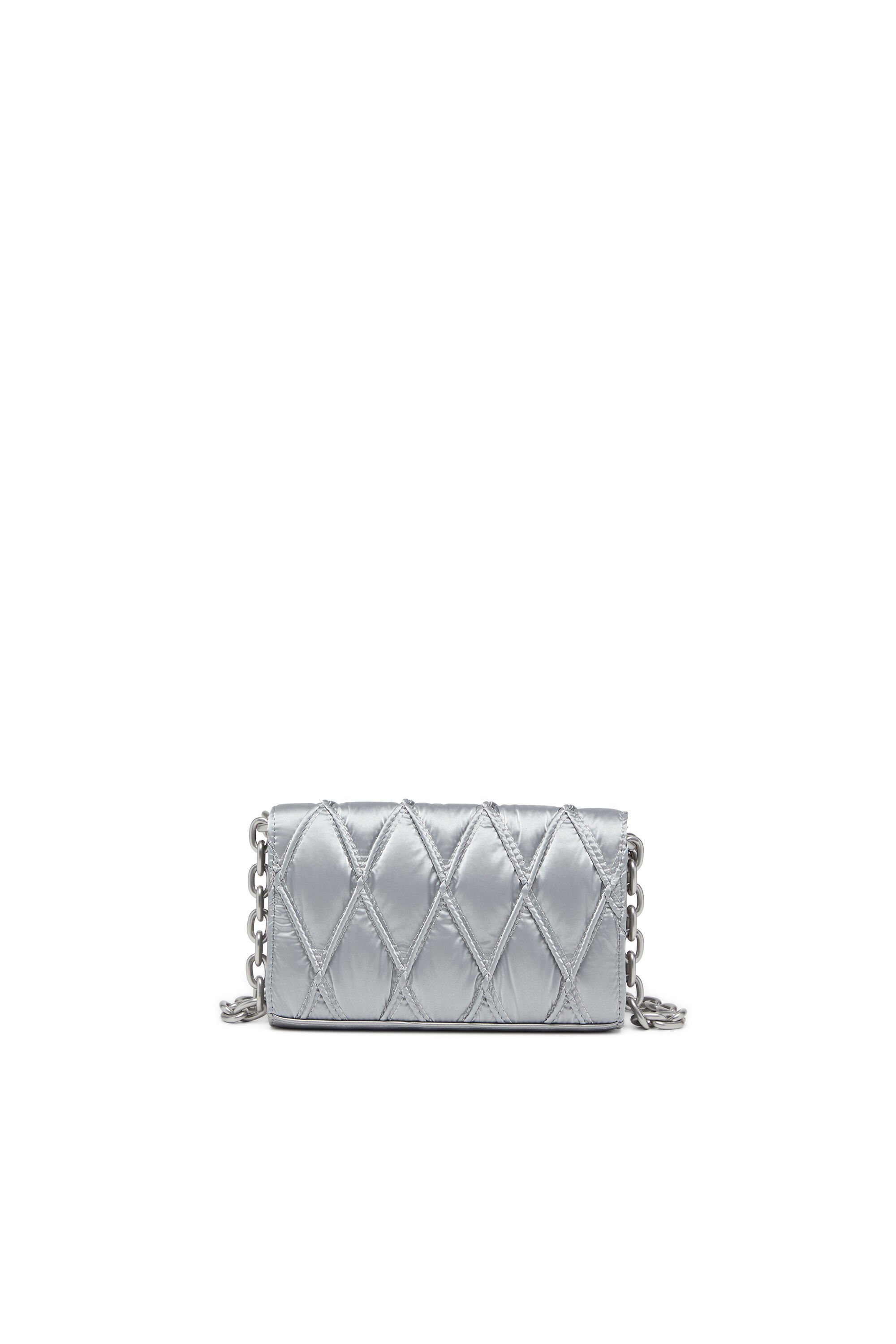 Diesel - WALLET ON CHAIN, Female's Wallet on chain with quilted satin finish in シルバー - 2