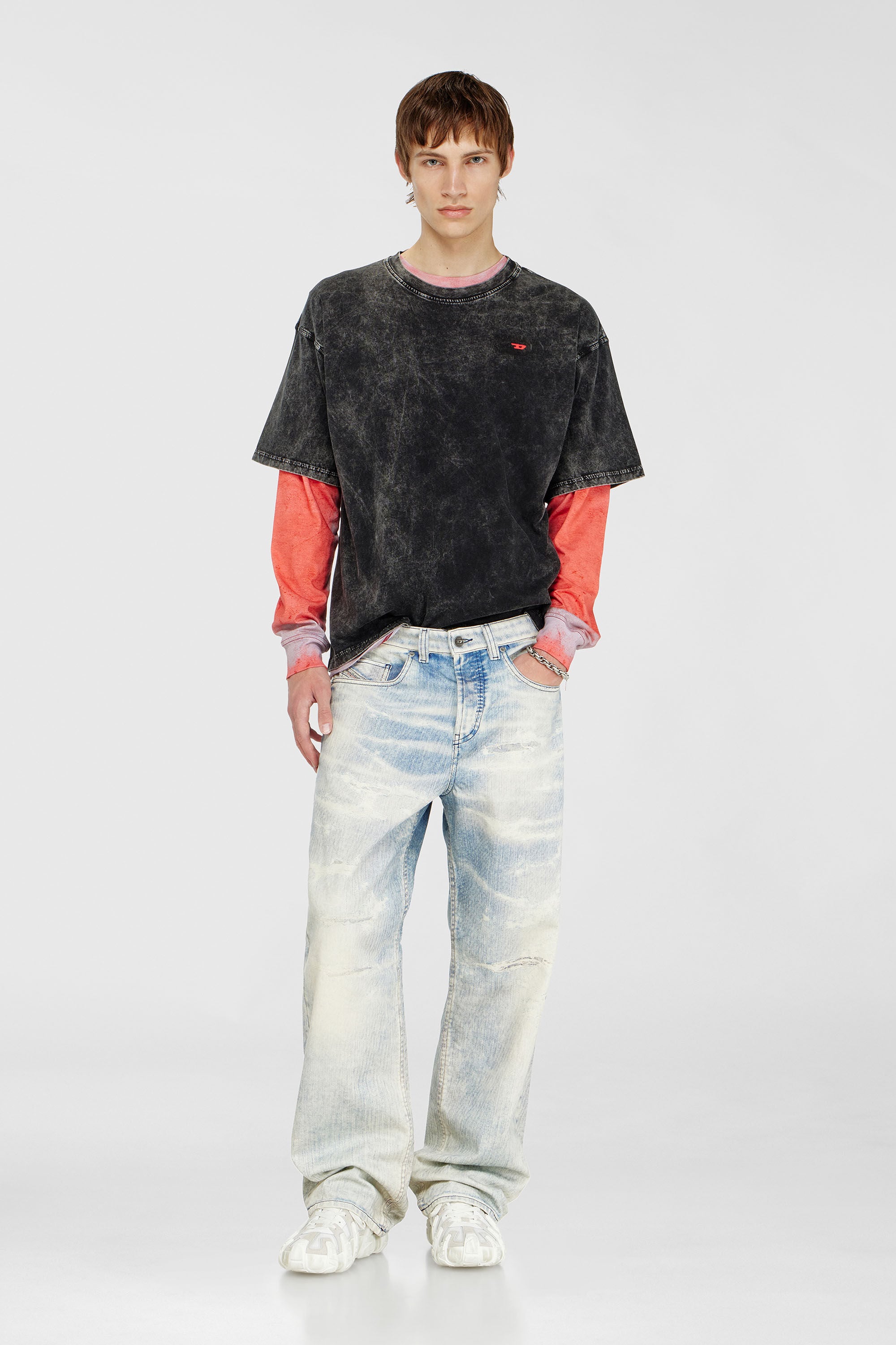 Diesel - T-BOXT-AA14, Male's Tシャツ in ダークグレー - 1