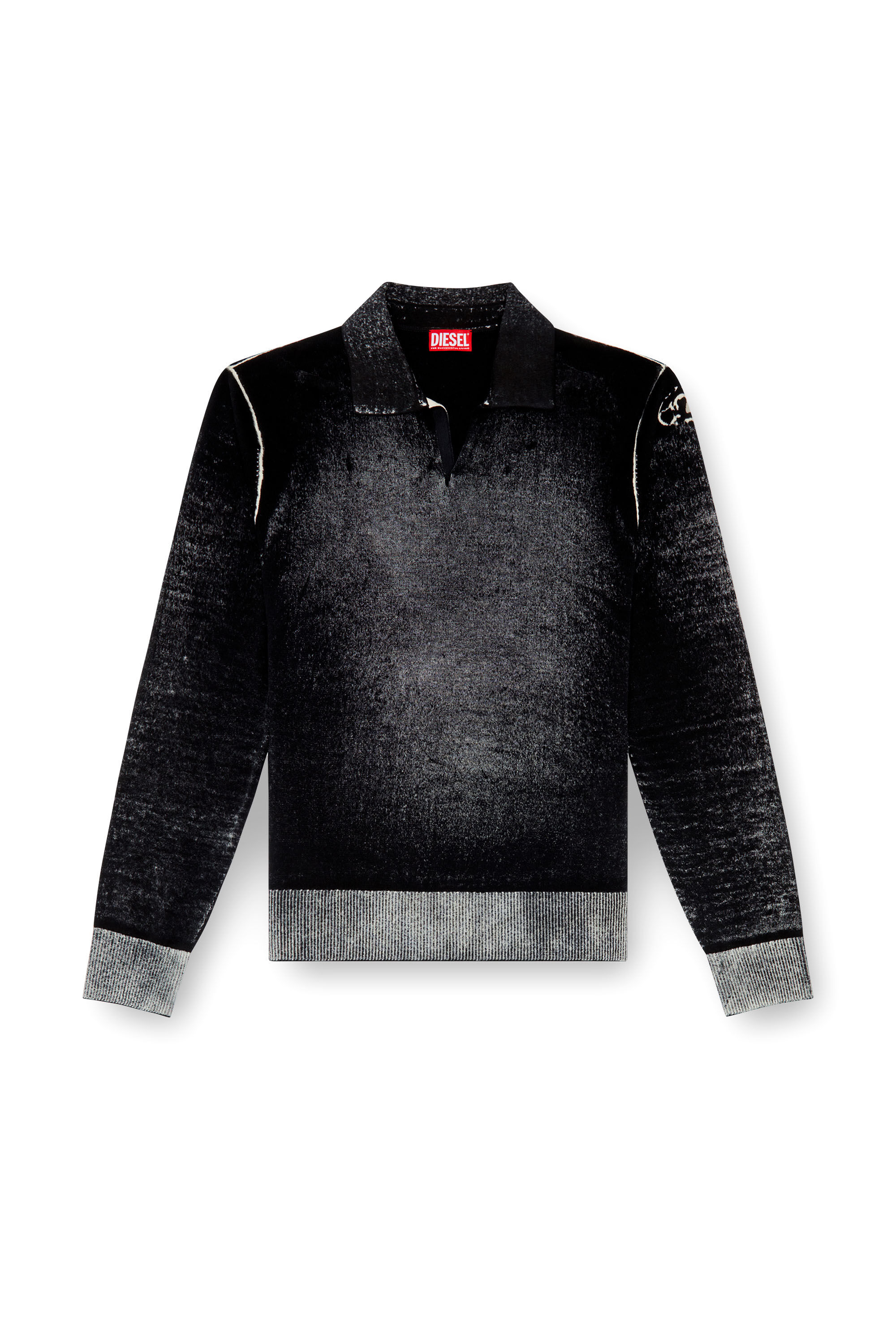 K-LORENZO Reverse-print polo jumper｜ブラック｜メンズ｜DIESEL