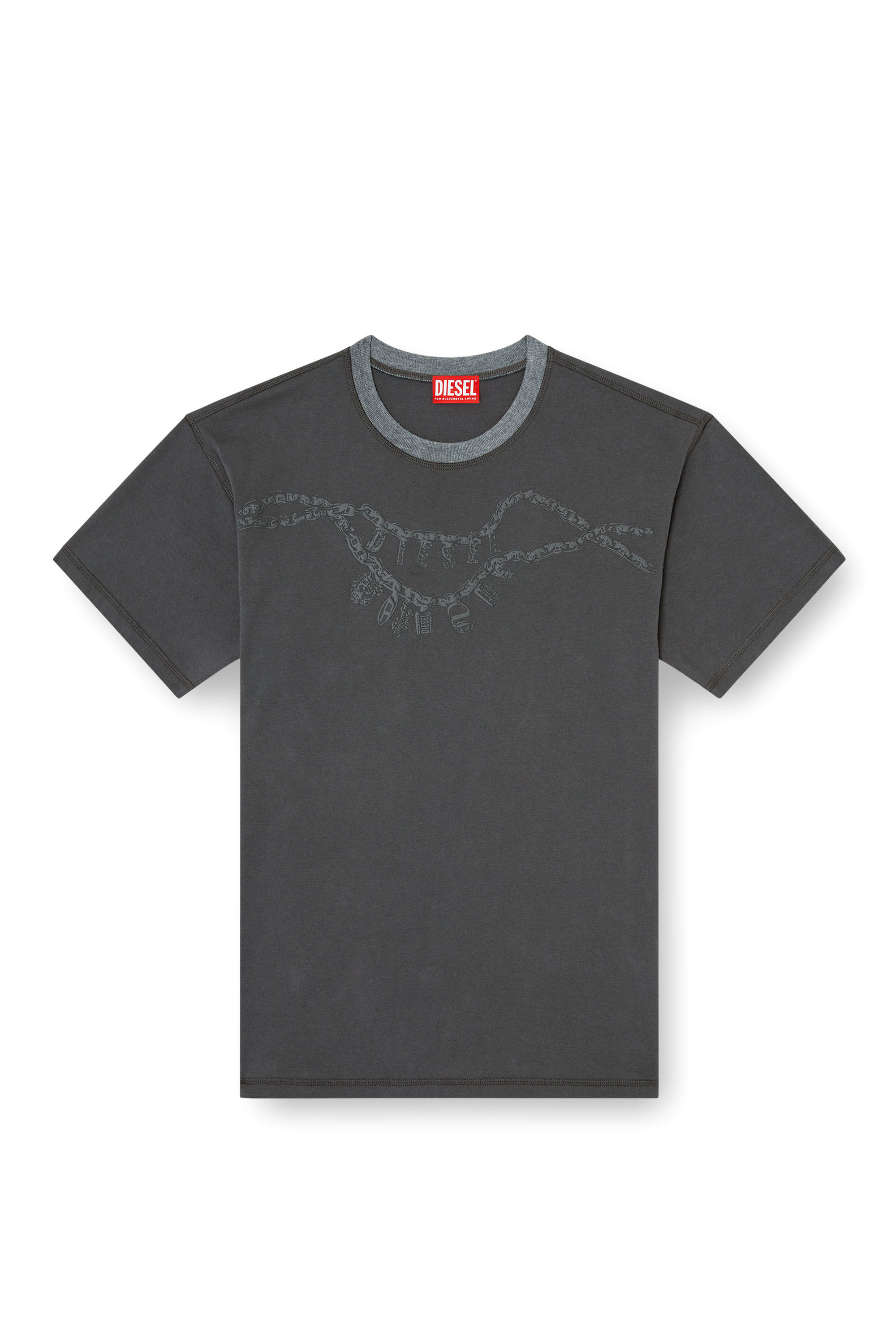 Diesel - T-NORM-HOSHI, Unisex's T-shirt with charm necklace print in ダークグレー - 2