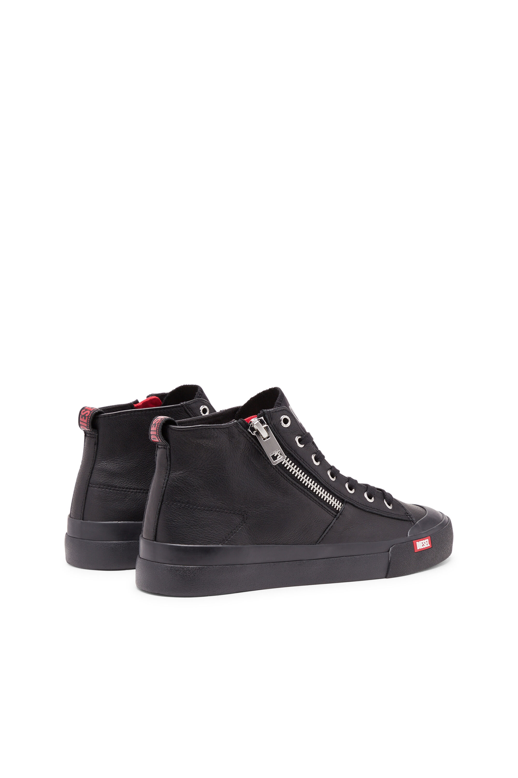 Diesel - S-ATHOS ZIP, Male's S-Athos Zip-High-top sneakers in premium leather in ブラック - 3