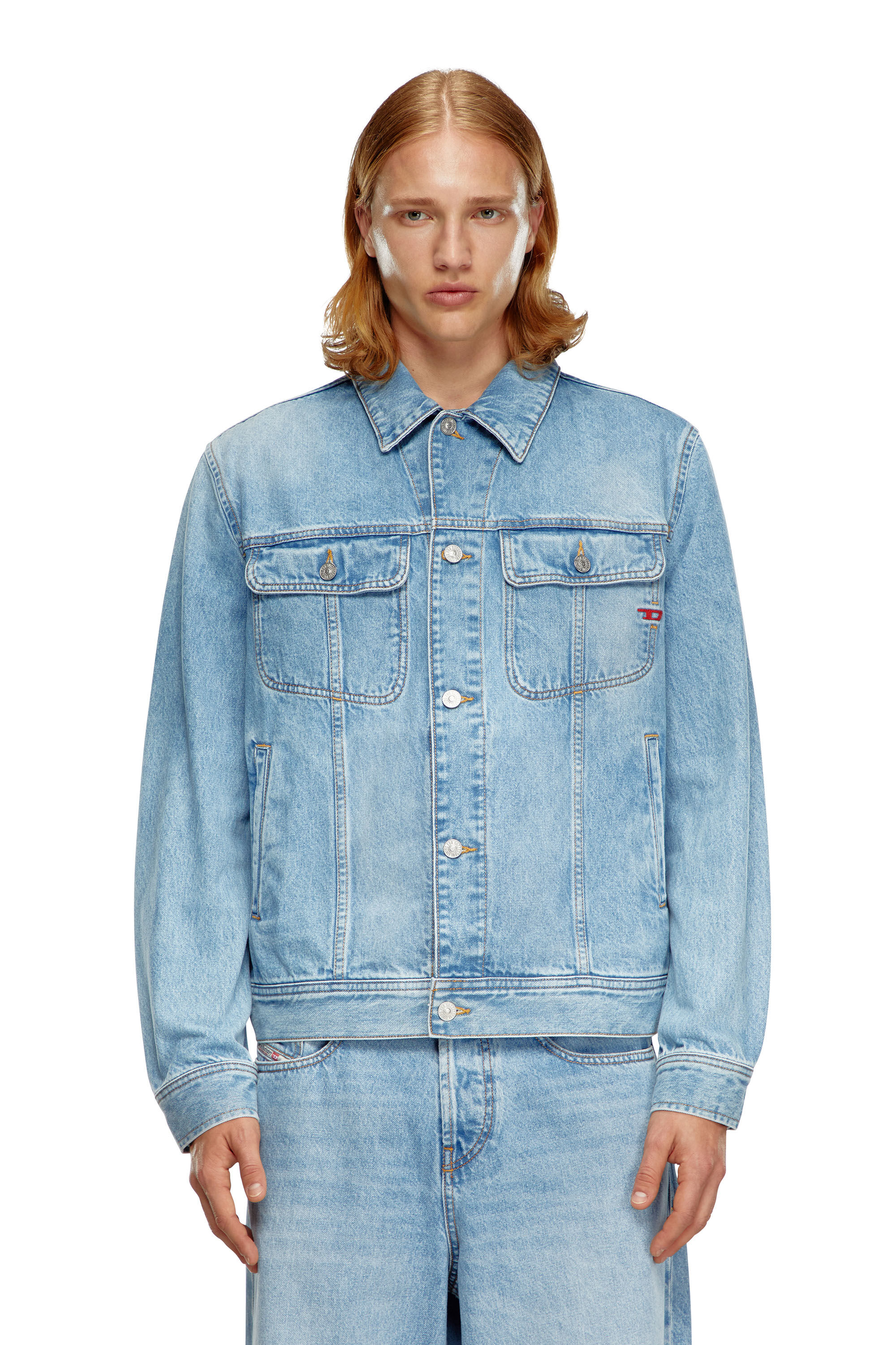 Diesel - D-BARCY, Male's Regular-fit trucker jacket in ライトブルー - 6