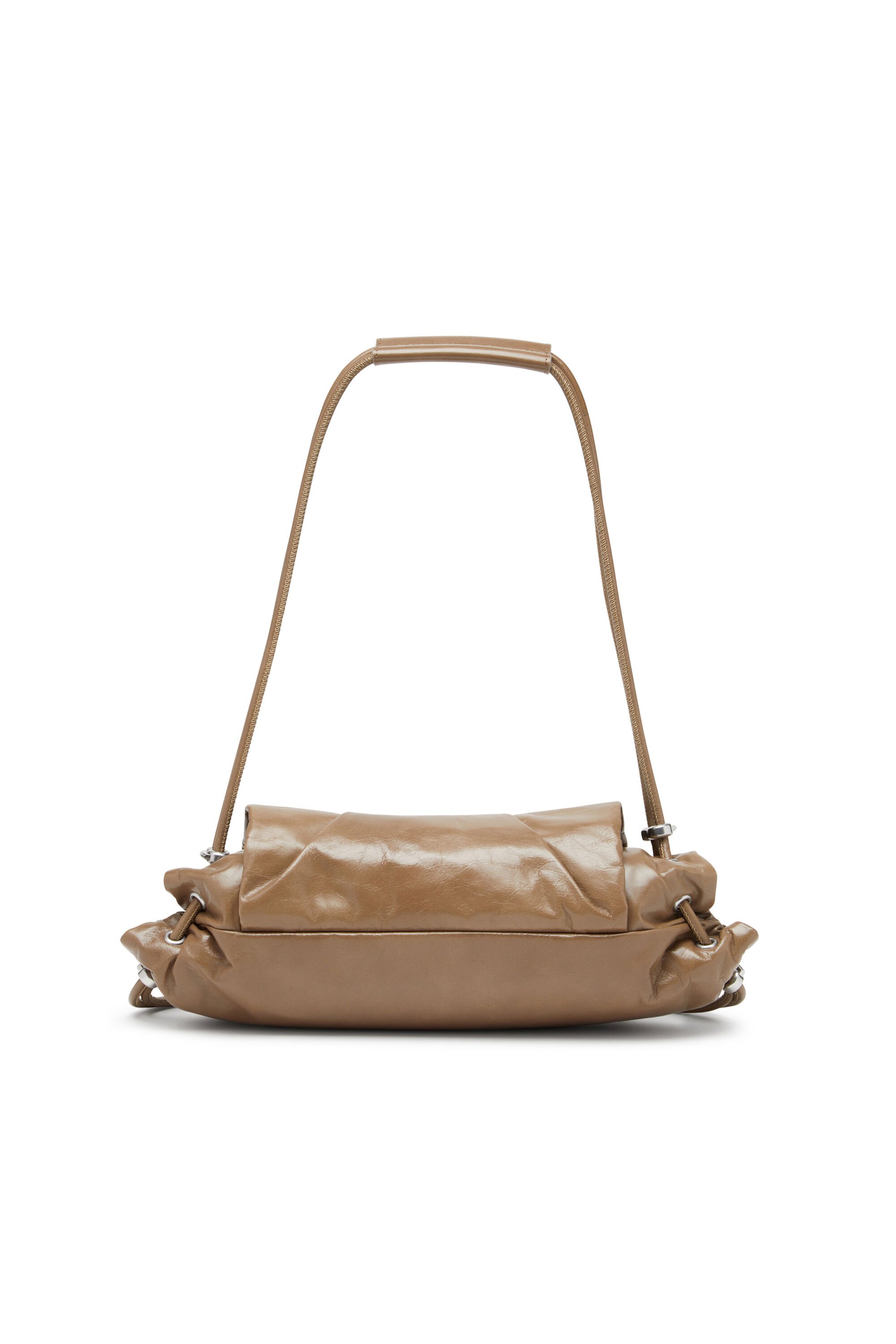 Diesel - SCRUNCH-D SHOULDER S, Female's Scrunch-D S-Shoulder bag in scrunched leather in ブラウン - 2