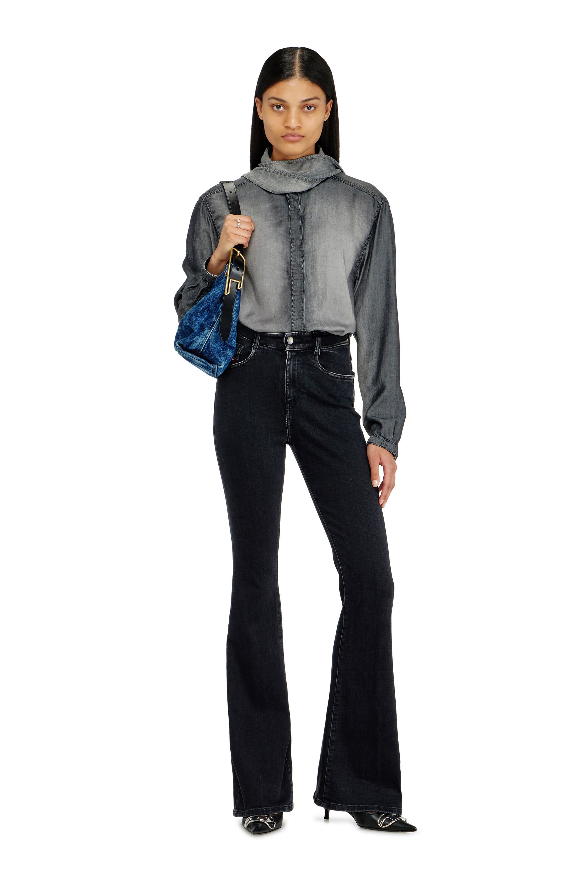 Diesel - Female's Bootcut Jeans 1973 D-Partt 09P75, ブラック/ダークグレー - 1