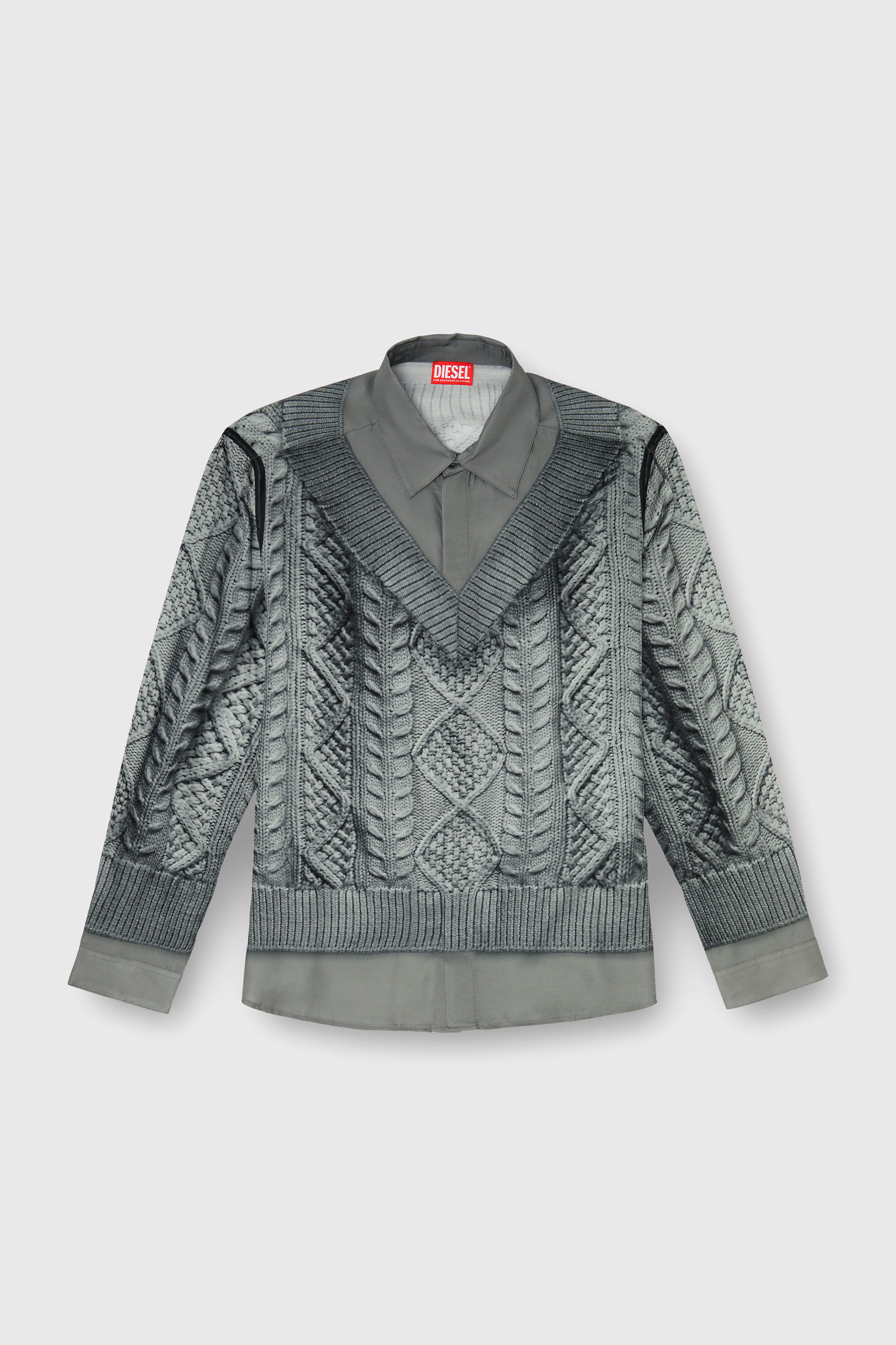 Diesel - S-SIMPLY-EFBN, Male's シャツ in グレー - 2