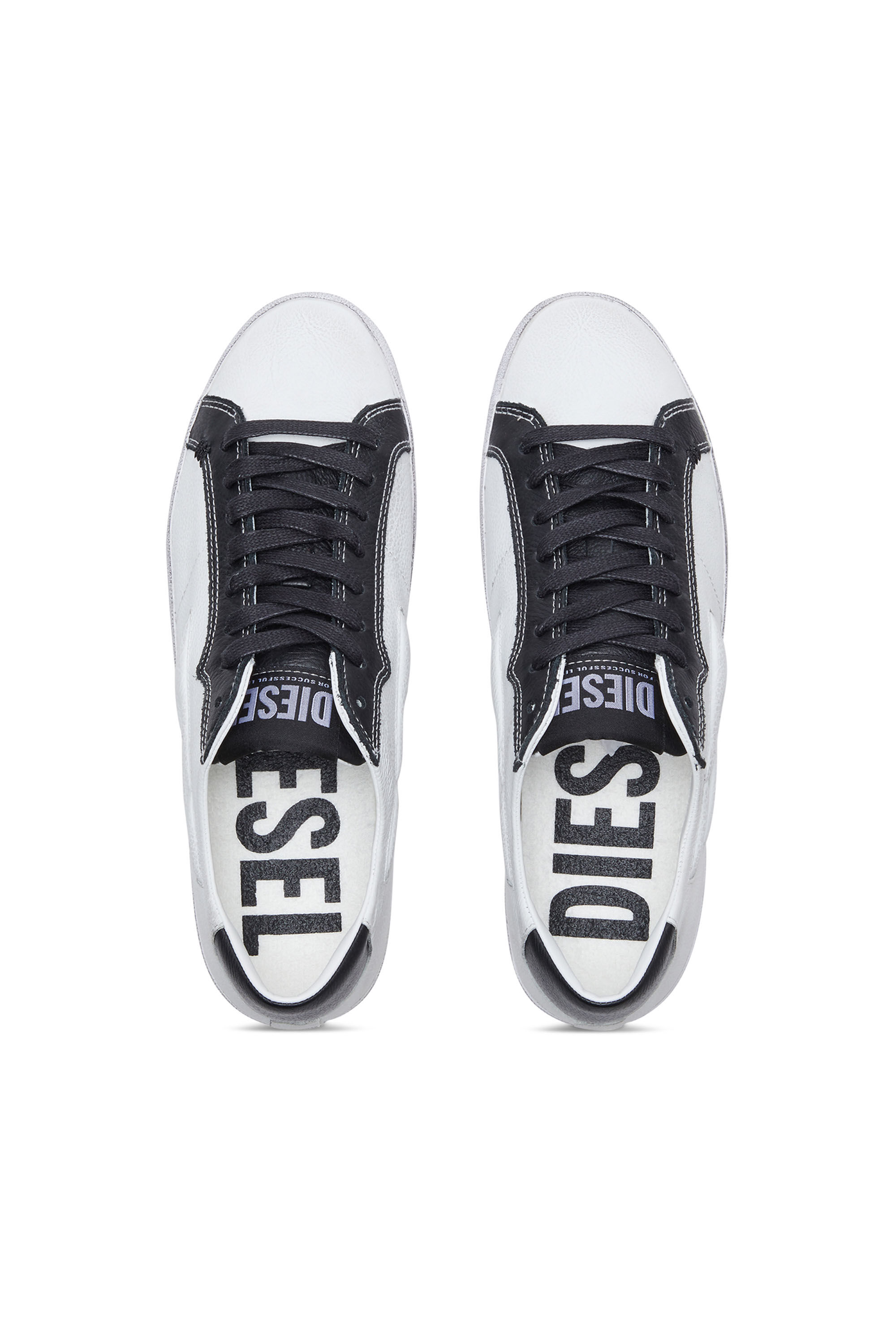 Diesel - S-LEROJI LOW X, Male's カウレザー ローカットスニーカー - S-Leroji Low X in ブラック/ホワイト - 5