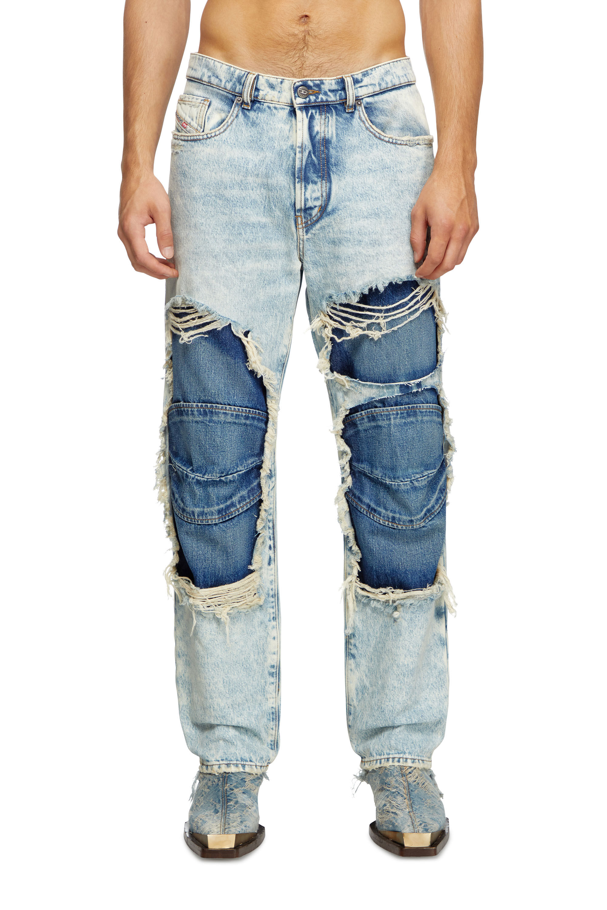 Diesel - Unisex's Relaxed Jeans D-Fire 0AJEN, ライトブルー - 3