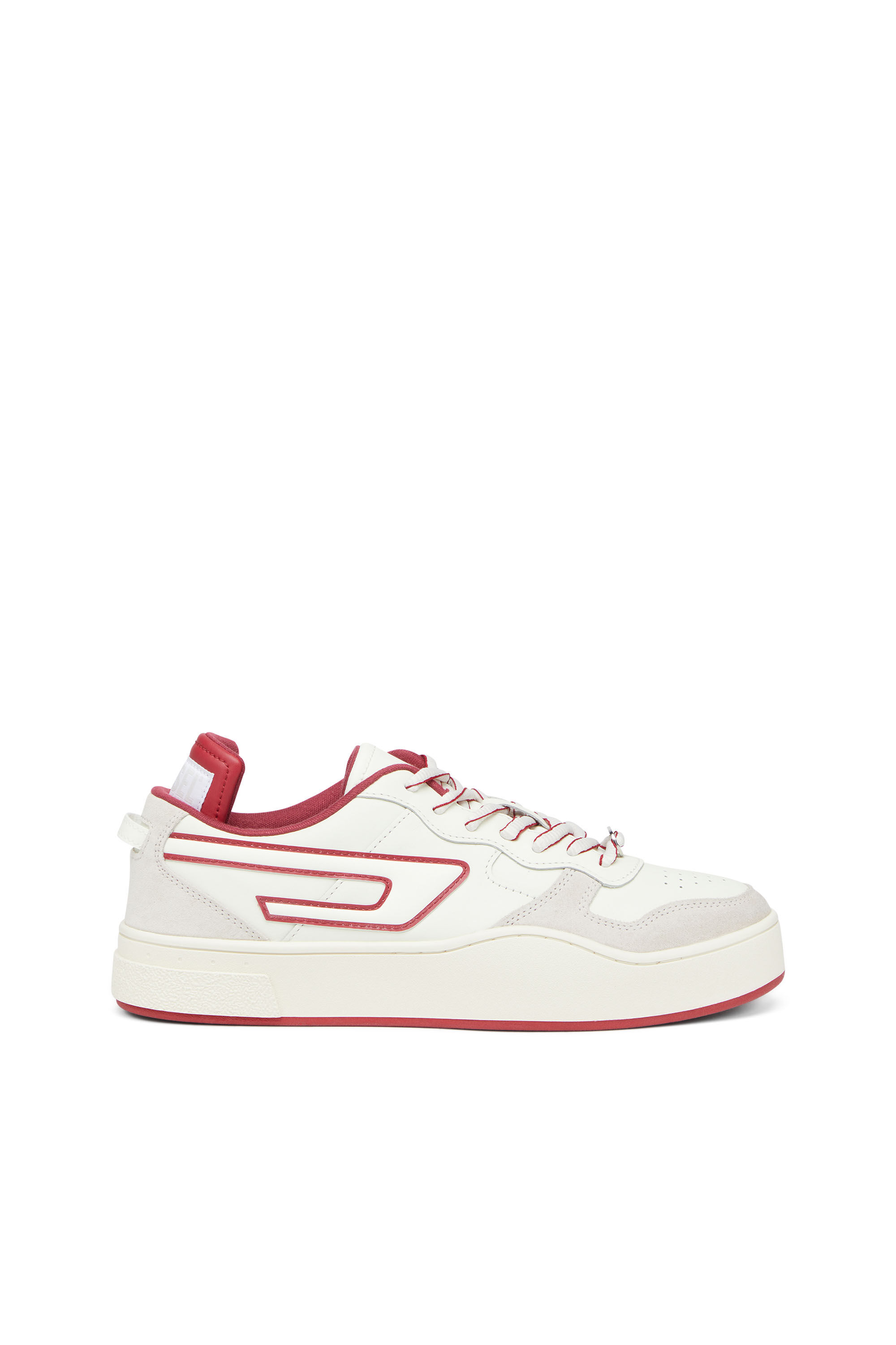Diesel - S-UKIYO LOW X, Male's レザー スウェード ローカットスニーカー - S-Ukiyo Low X in ホワイト/レッド/ブルー - 1