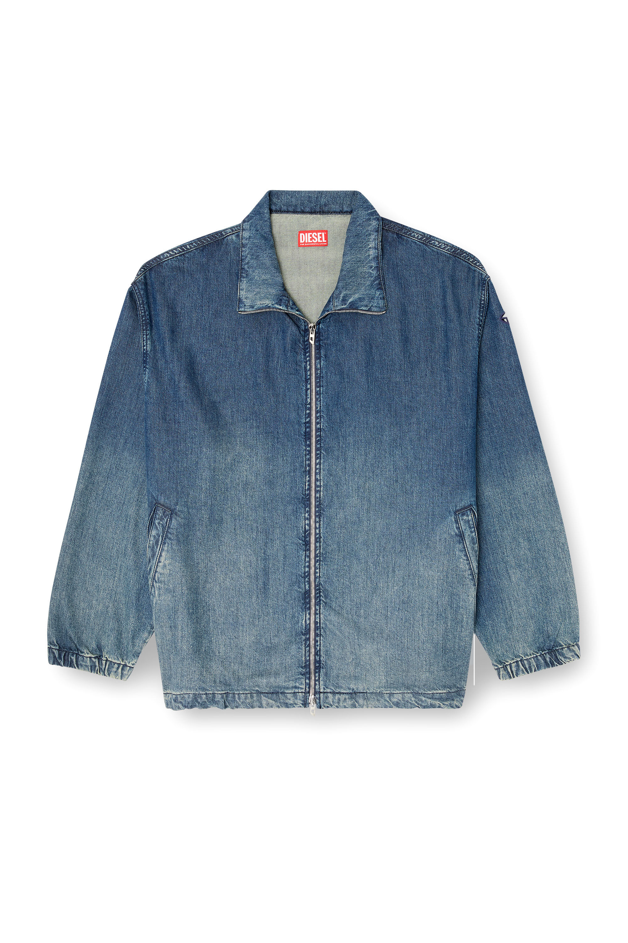 Diesel - D-KRAP-S6, Male's Zipped jacket in fluid denim in ダークブルー - 2